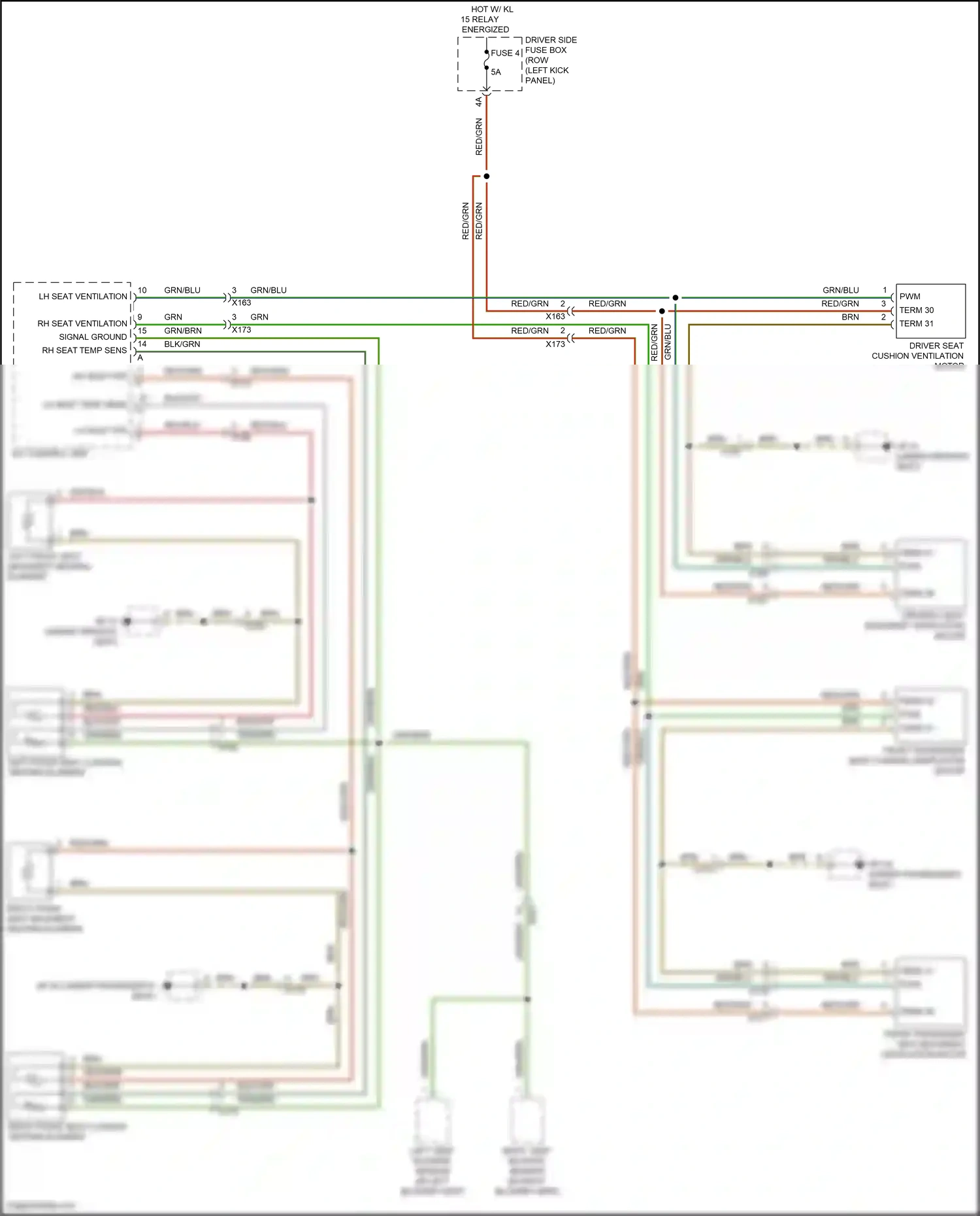 Wiring diagram right front seat cushion heating element for Porsche Macan I facelift (2018-2021) (1 of 2)