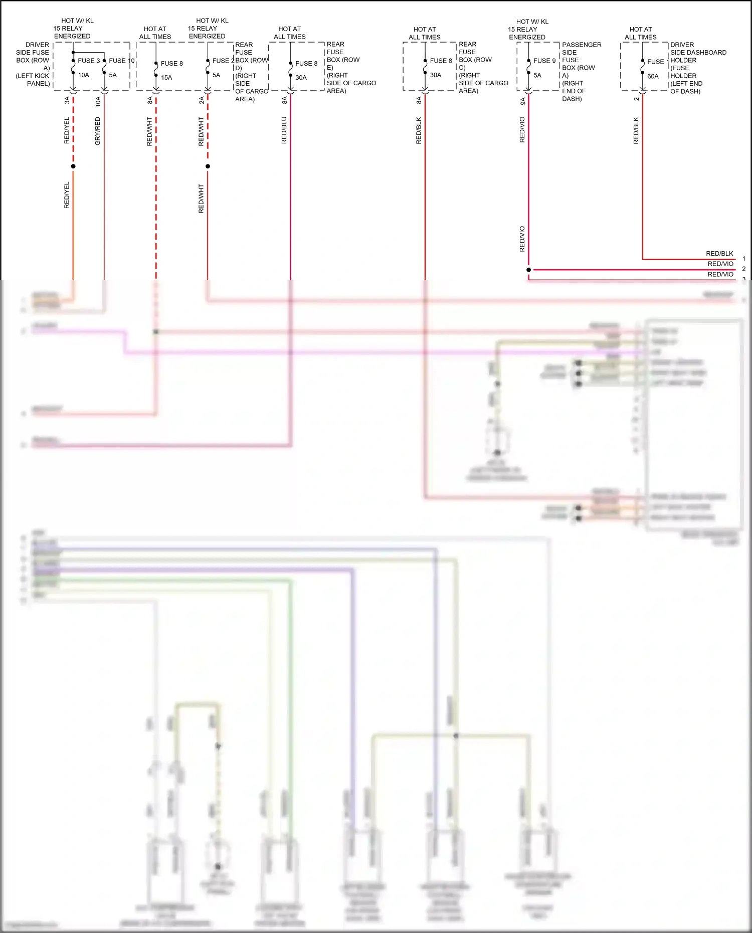 Wiring diagram seats system for Porsche Macan I facelift (2018-2021) (4 of 4)