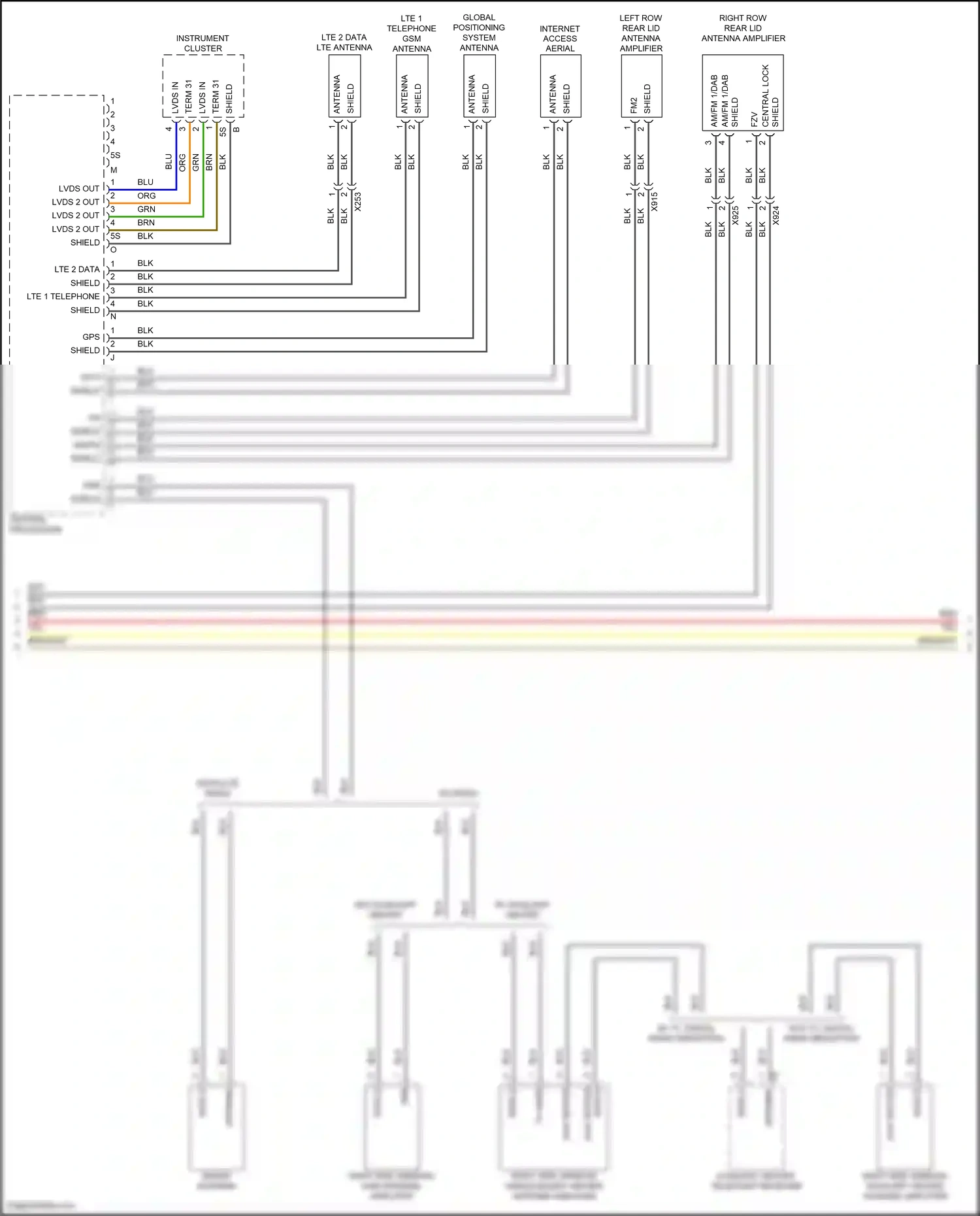 Wiring diagram yel for Porsche Macan I facelift (2018-2021) (8 of 58)