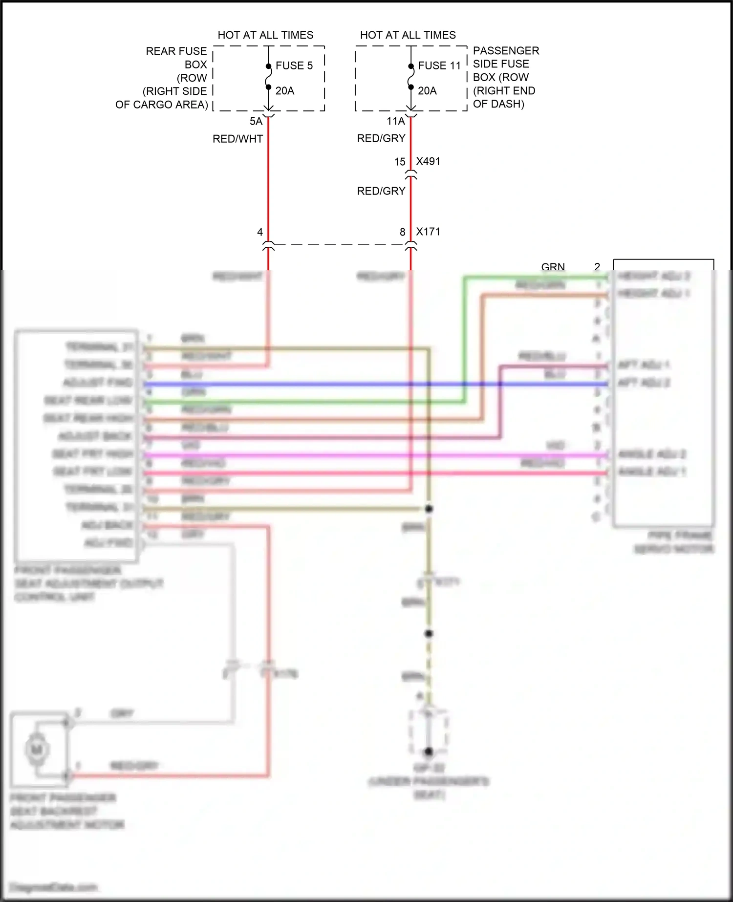 Wiring diagram adjust back for Porsche Macan I (2014-2019) (1 of 1)