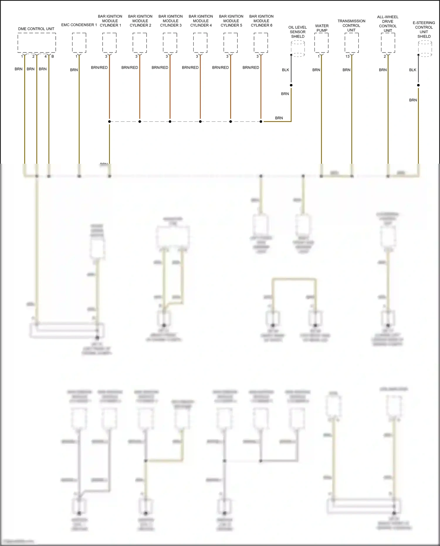 Wiring diagram bar ignition module cylinder 2 for Porsche Macan I (2014-2019) (1 of 3)