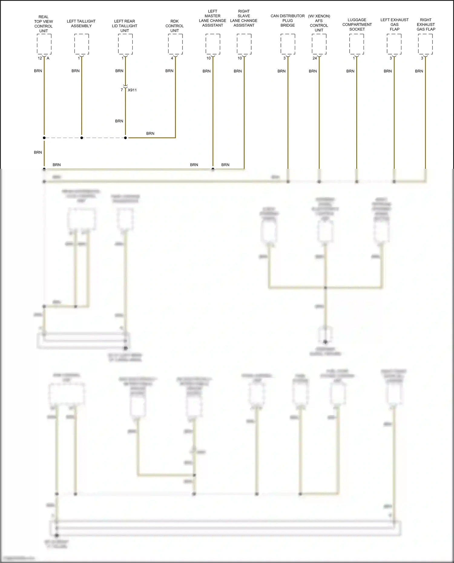 Wiring diagram can distributor plug bridge for Porsche Macan I (2014-2019) (2 of 2)