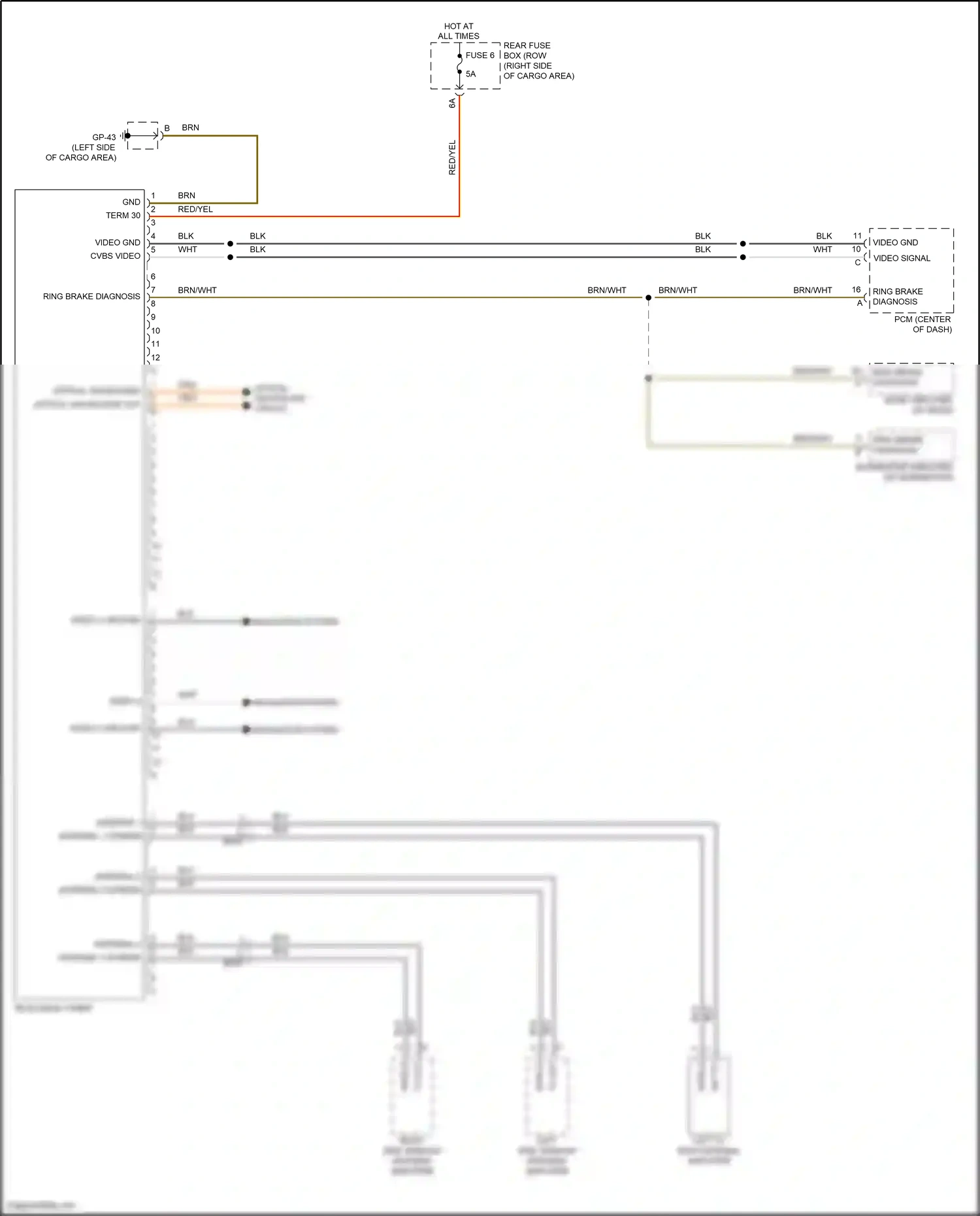 Wiring diagram cvbs video for Porsche Macan I (2014-2019) (2 of 2)