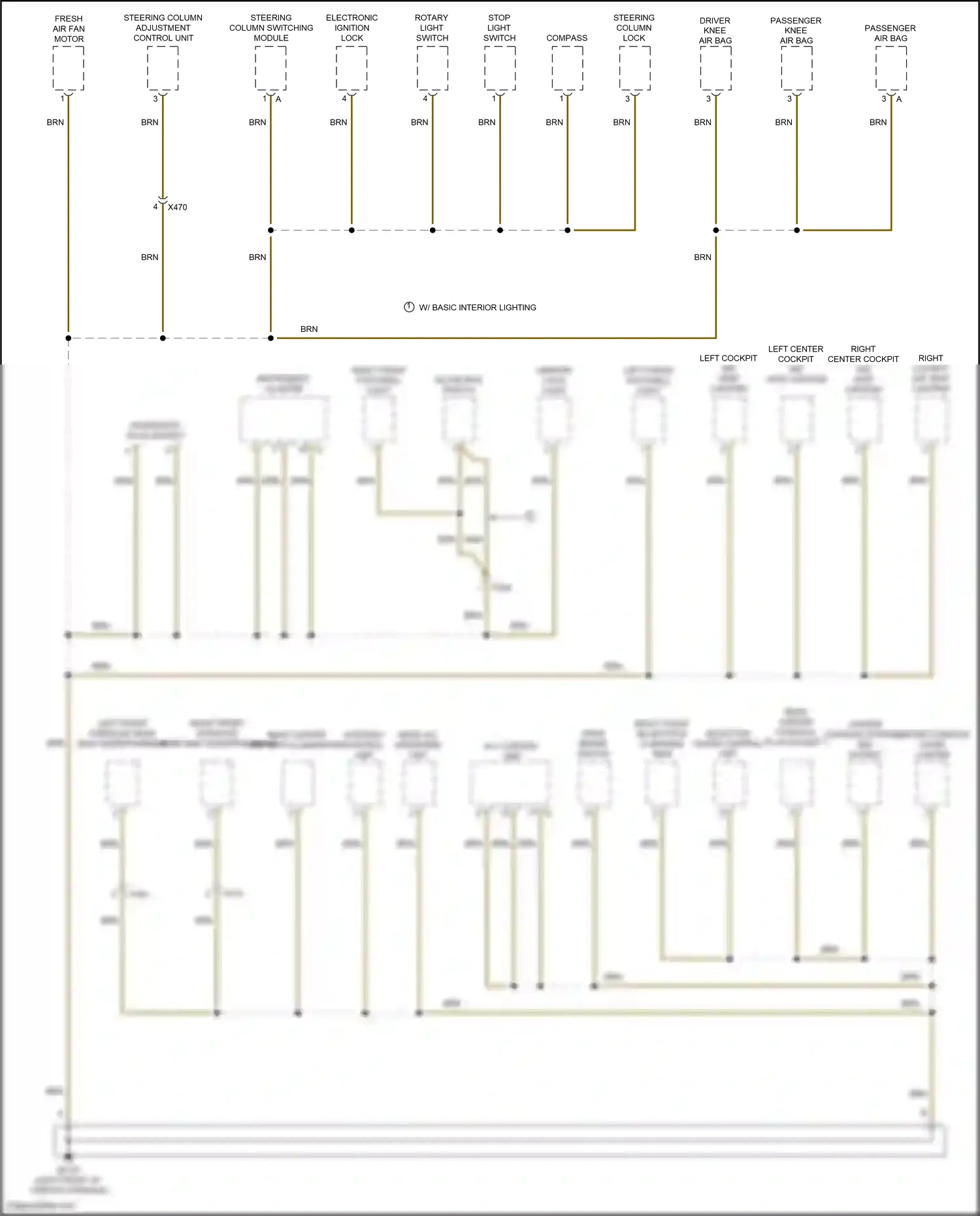Wiring diagram hand brake switch for Porsche Macan I (2014-2019) (2 of 5)