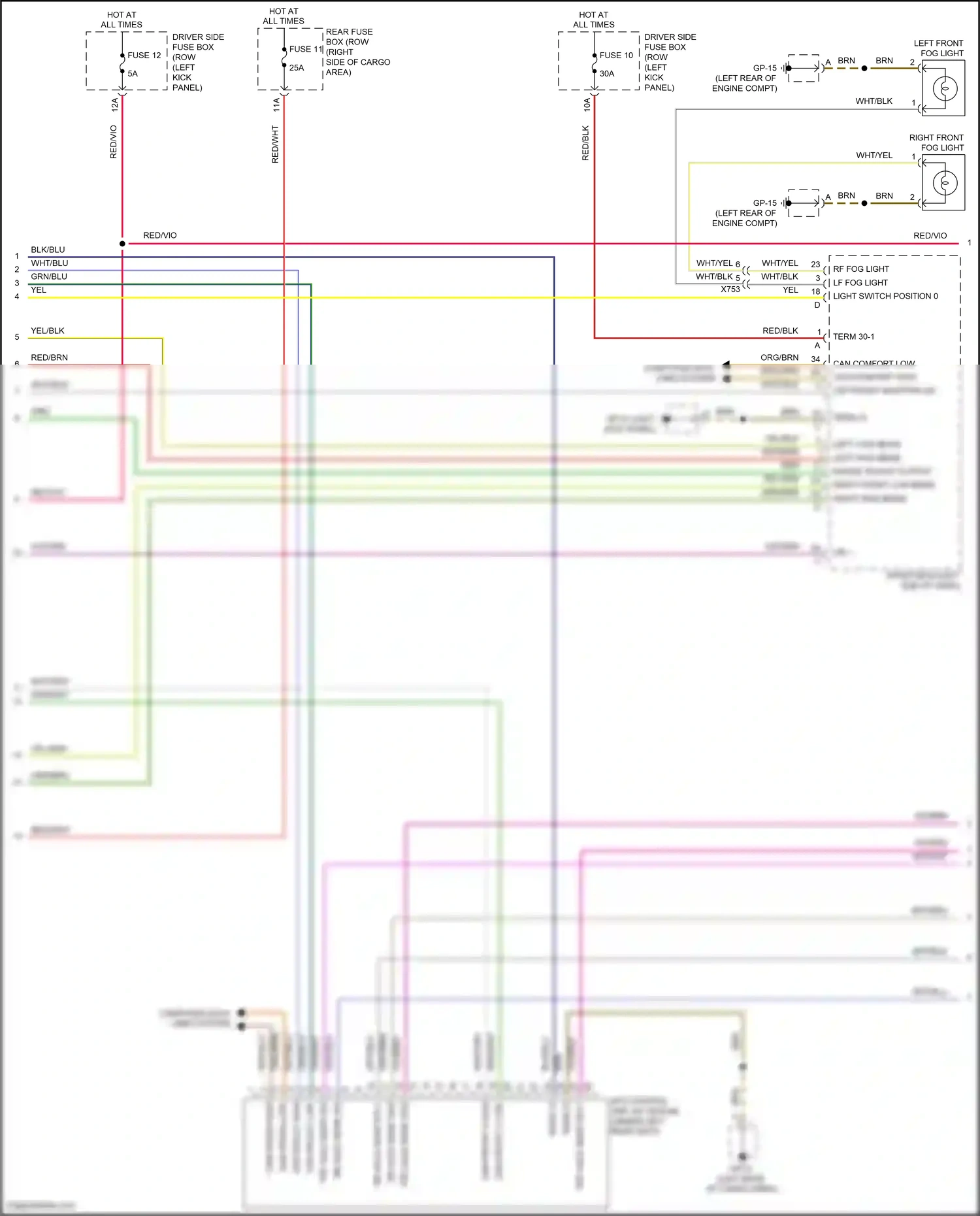 Wiring diagram left high beam for Porsche Macan I (2014-2019) (2 of 2)