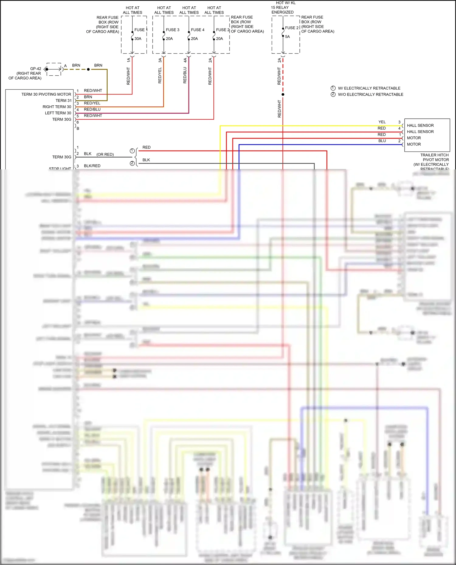 Wiring diagram left taillight for Porsche Macan I (2014-2019) (2 of 2)