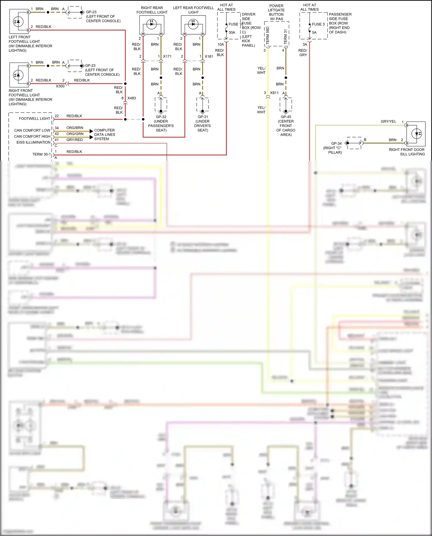 Wiring diagram light sw position for Porsche Macan I (2014-2019) (1 of 1)