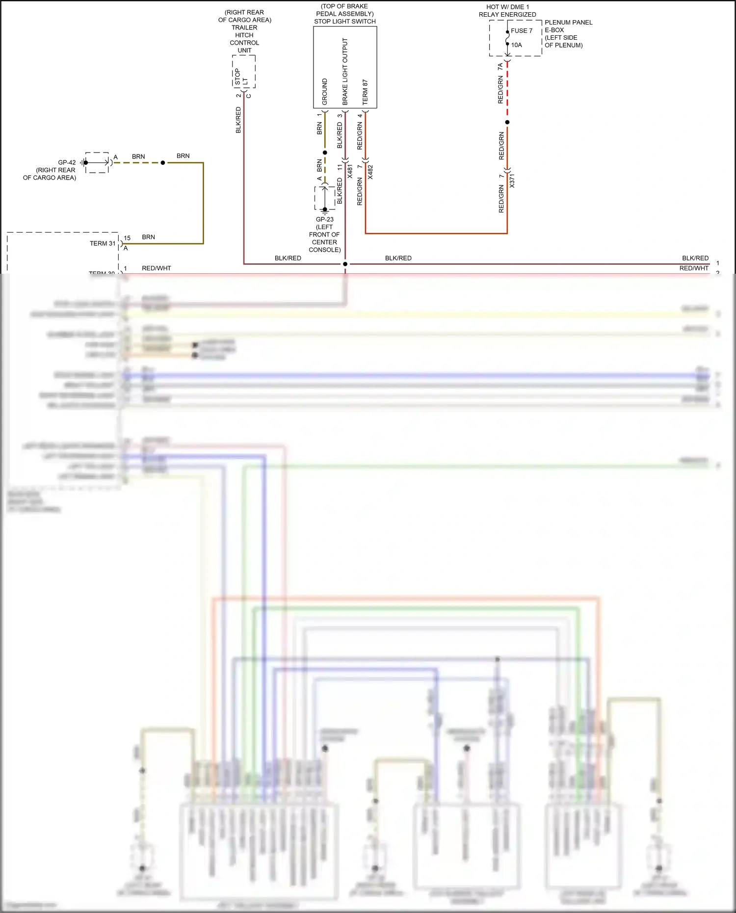 Wiring diagram output backup light for Porsche Macan I (2014-2019) (2 of 3)