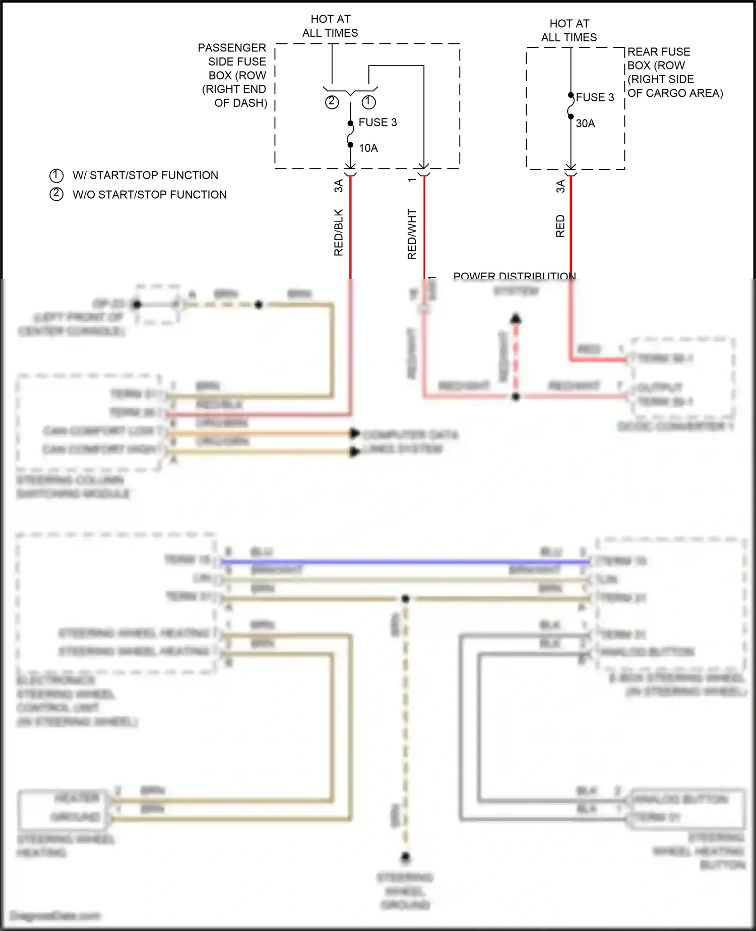 Wiring diagram steering wheel heating button for Porsche Macan I (2014-2019) (1 of 1)