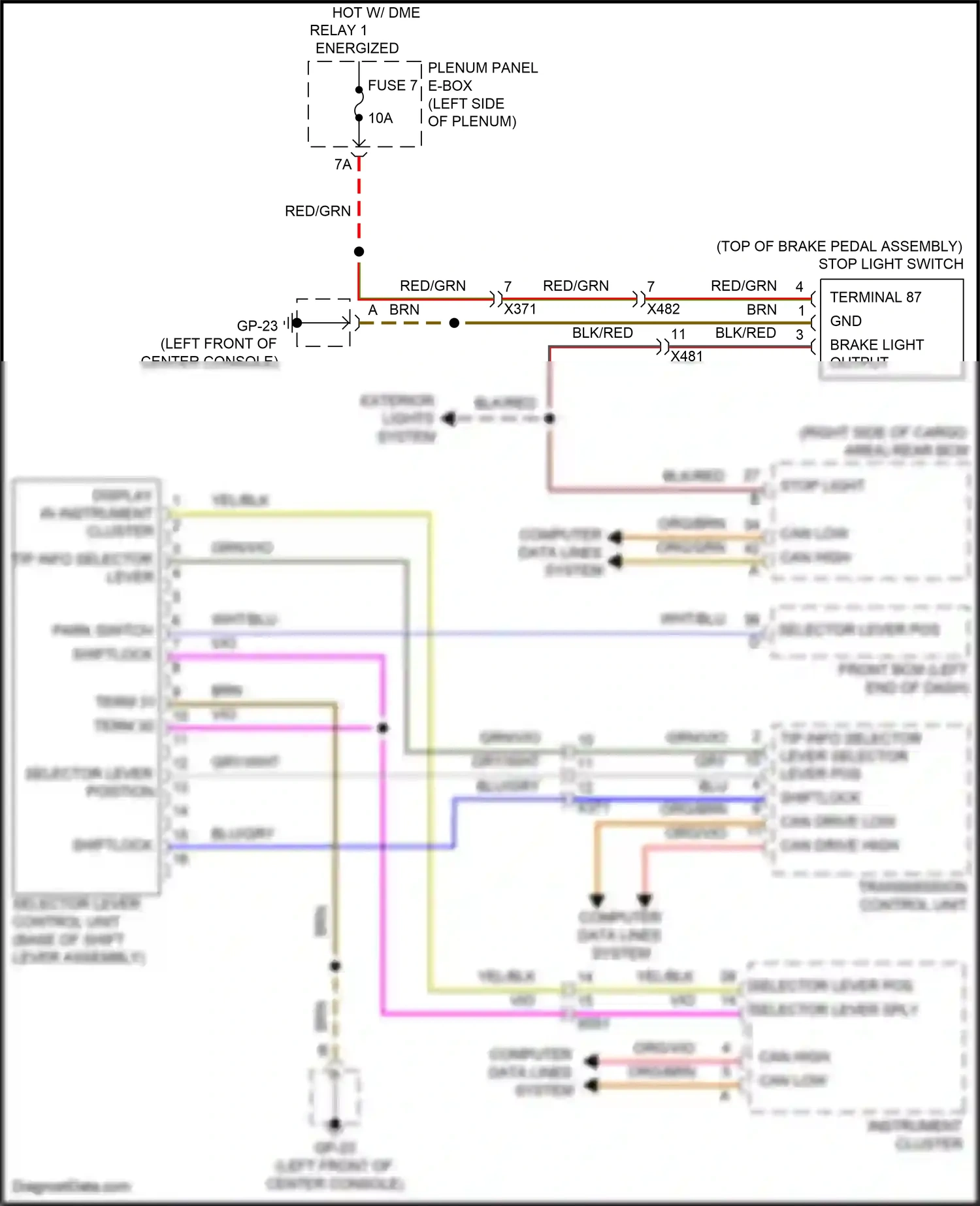 Wiring diagram stop light sw for Porsche Macan I (2014-2019) (2 of 2)