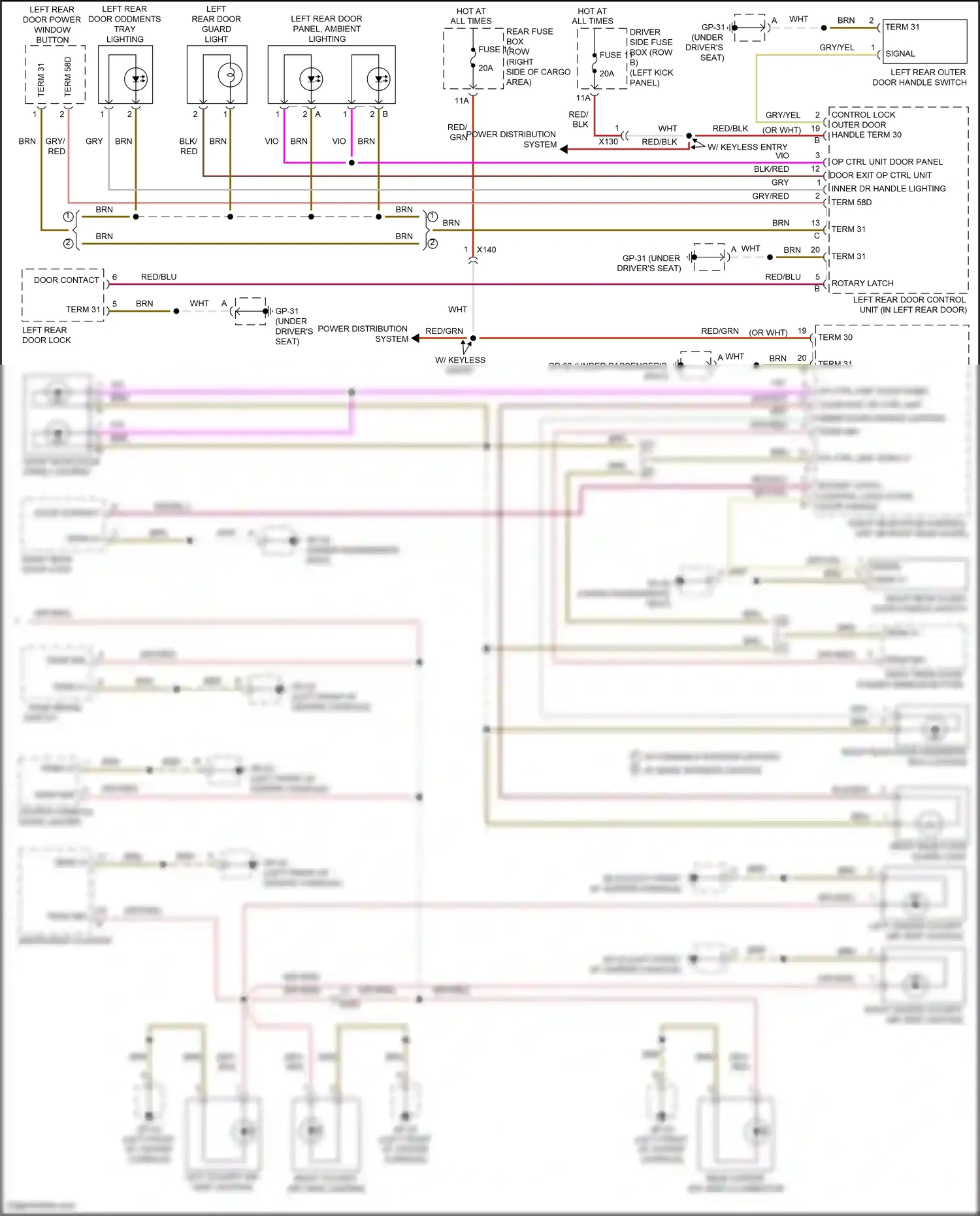 Wiring diagram w/ keyless entry for Porsche Macan I (2014-2019) (11 of 12)