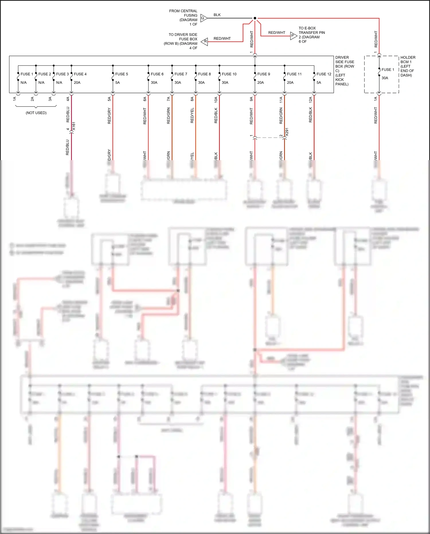 Wiring diagram w/o start/stop function w/ start/stop function for Porsche Macan I (2014-2019) (3 of 3)