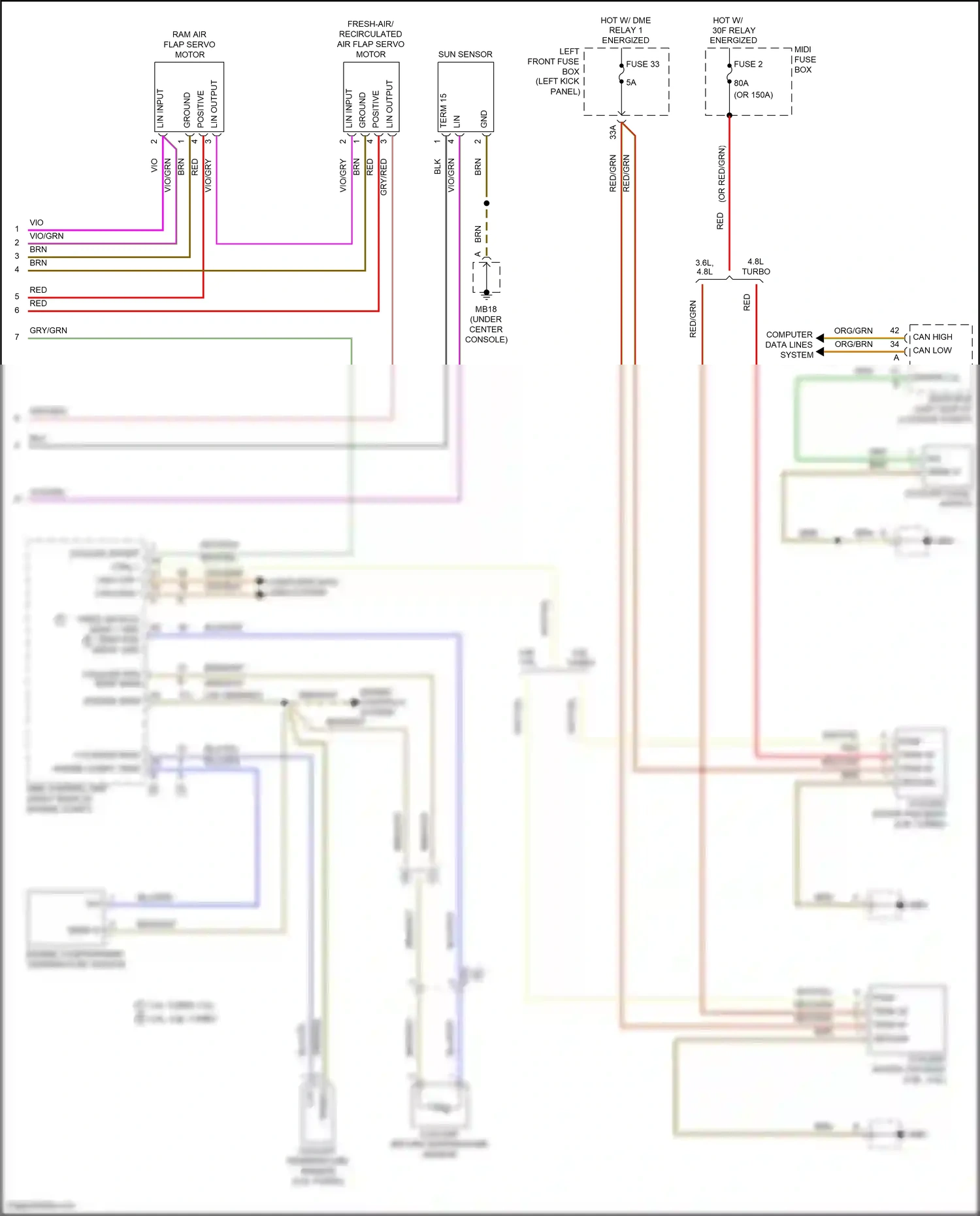 Wiring diagram engine sens for Porsche Panamera 4 970 facelift (2013-2016) (1 of 2)