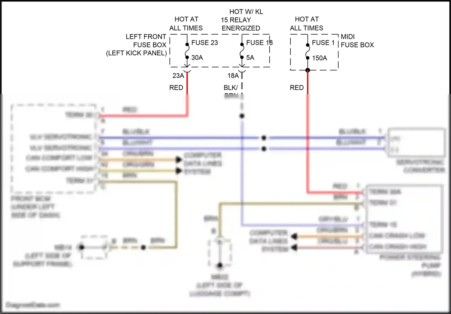 Wiring diagram front bcm for Porsche Panamera 4 970 facelift (2013-2016) (2 of 27)