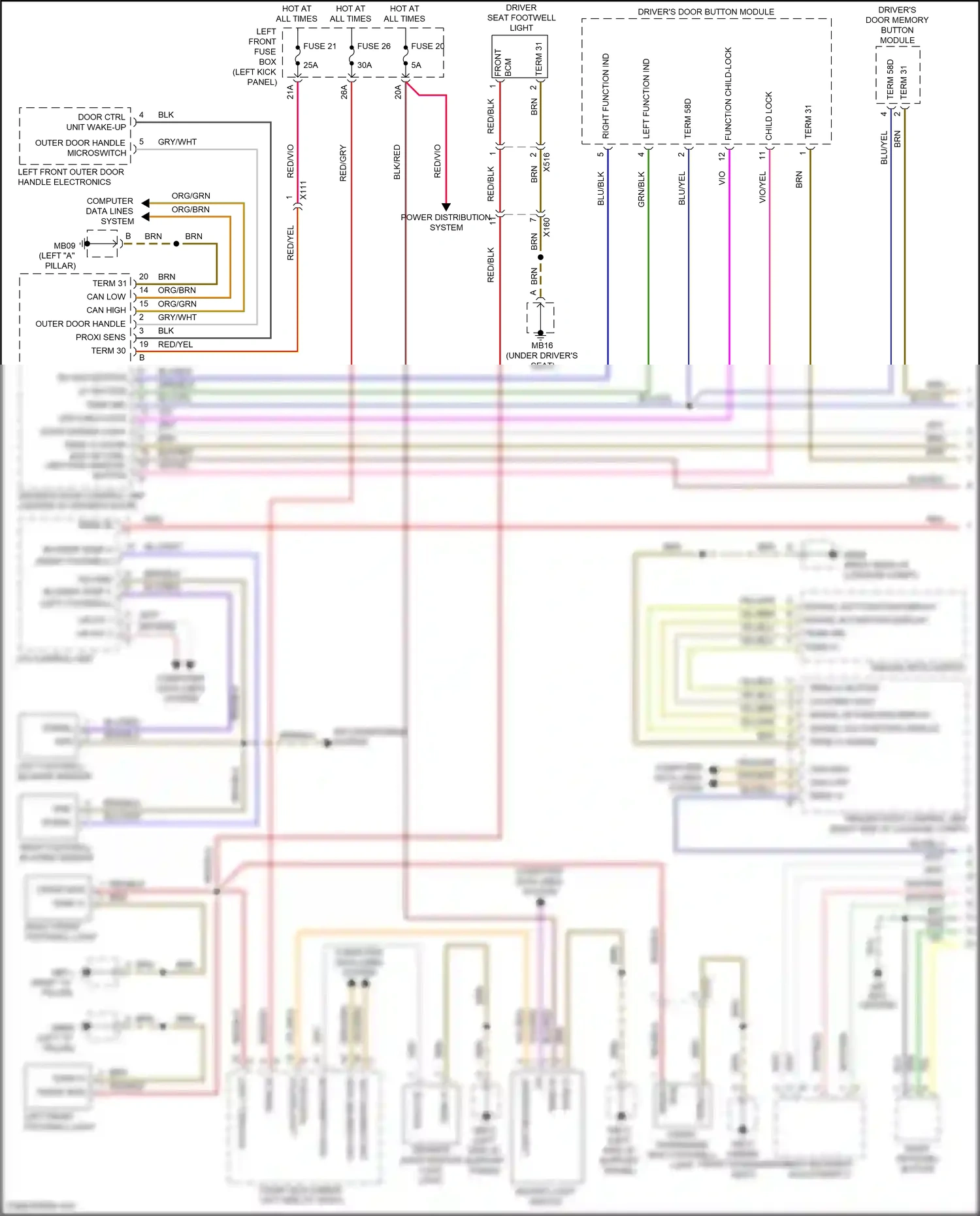 Wiring diagram front bcm for Porsche Panamera 4 970 facelift (2013-2016) (22 of 27)