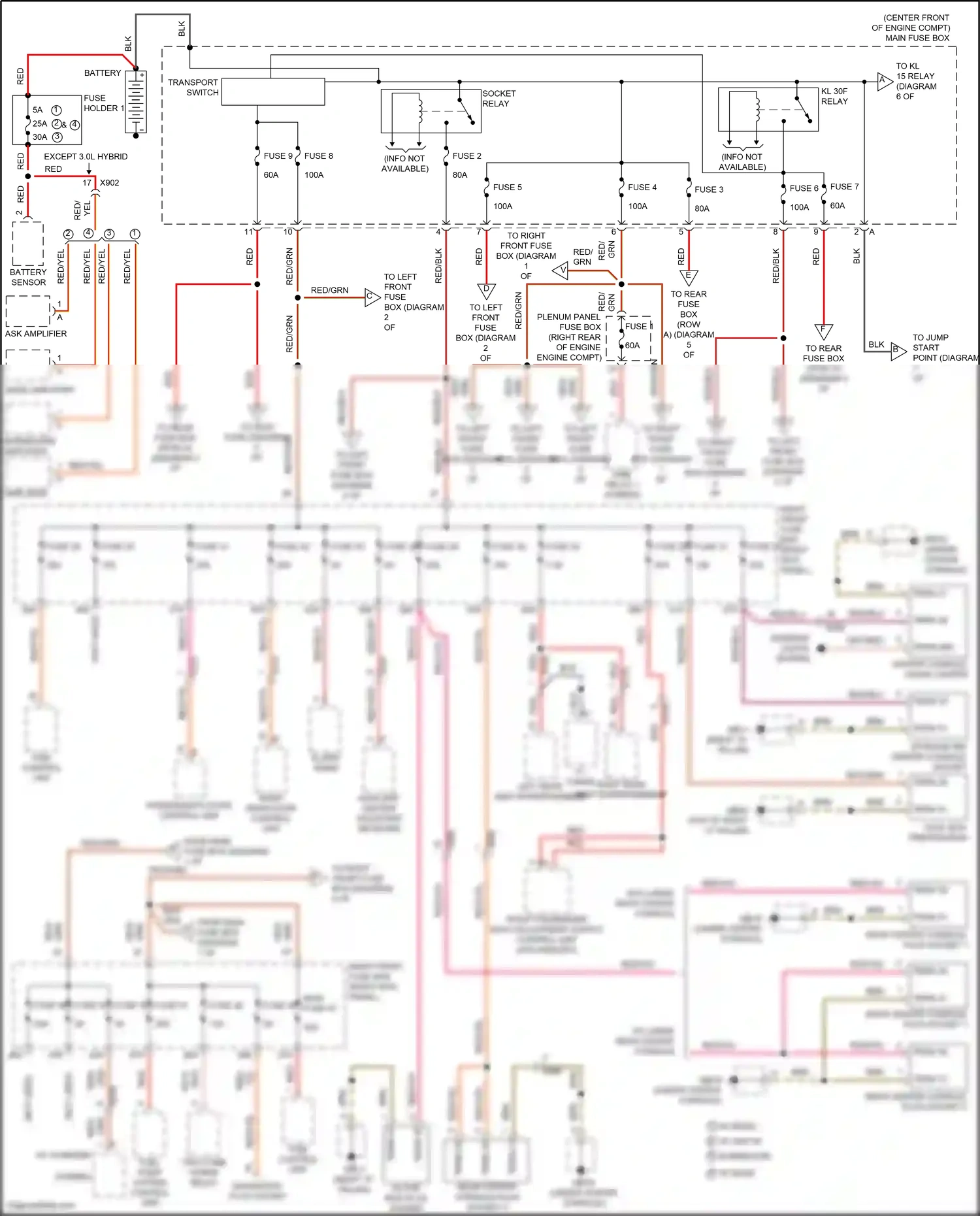 Wiring diagram fuel pump system control unit for Porsche Panamera 4 970 facelift (2013-2016) (2 of 5)