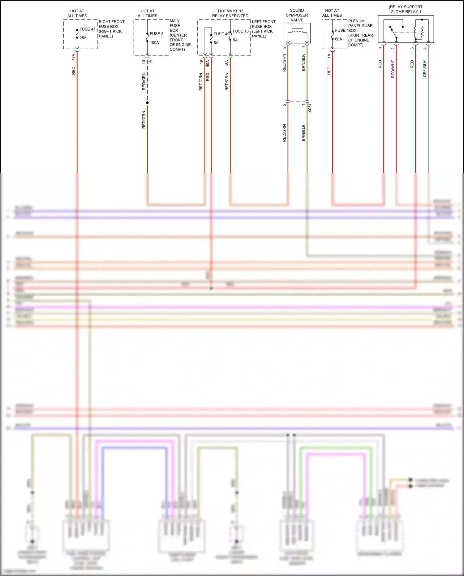 Wiring diagram fuel pump system control unit for Porsche Panamera 4 970 facelift (2013-2016) (4 of 5)