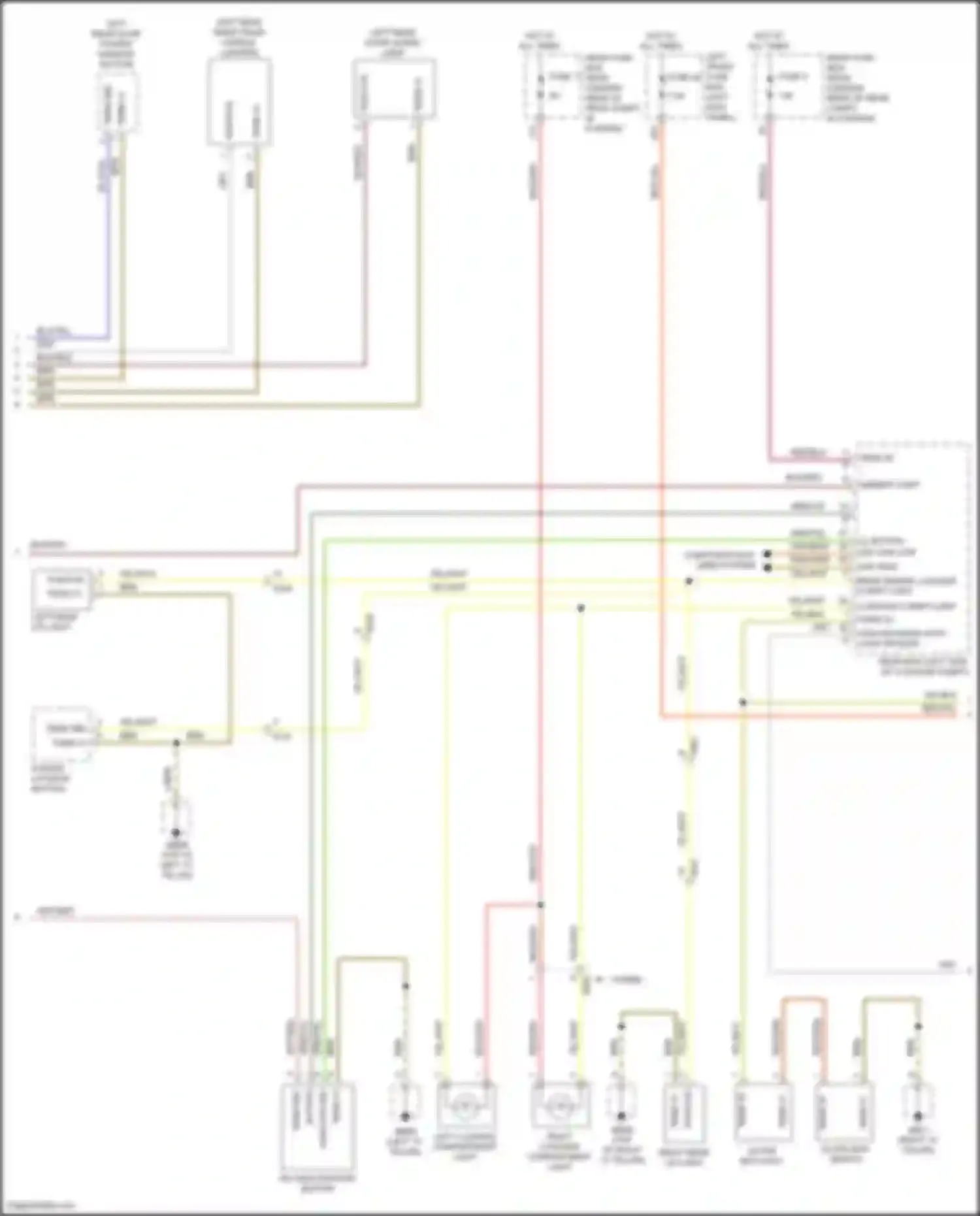 Wiring diagram left rear door power window button for Porsche Panamera 4 970 facelift (2013-2016) (1 of 2)