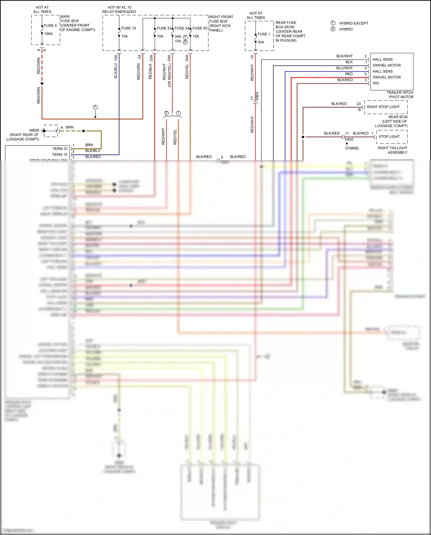 Wiring diagram left term 30 for Porsche Panamera 4 970 facelift (2013-2016) (1 of 1)