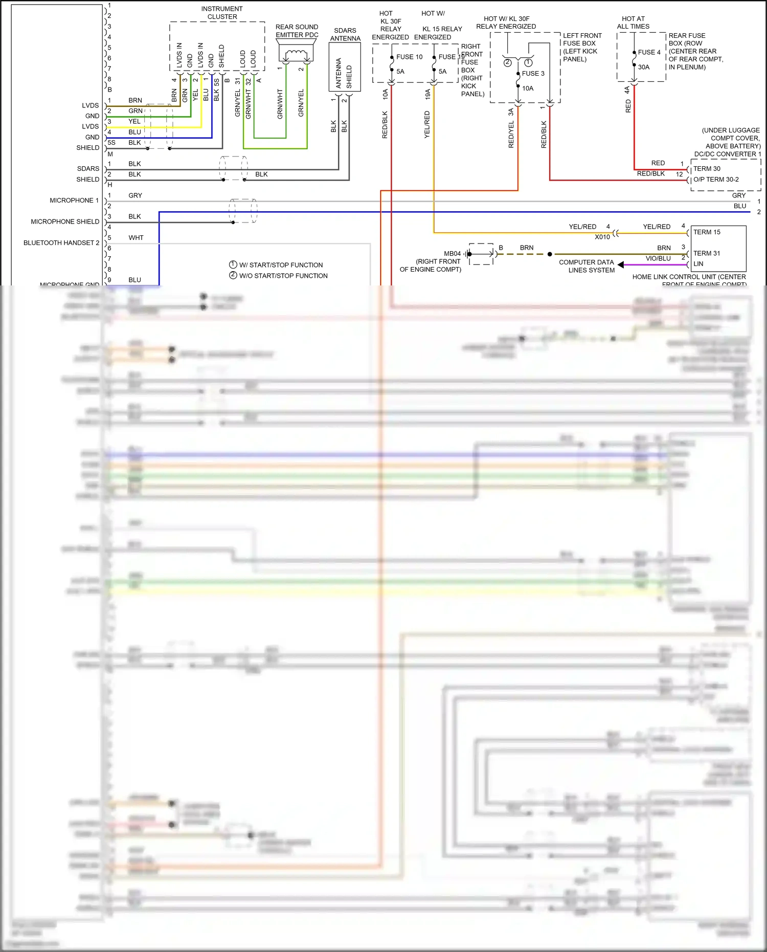 Wiring diagram microphone 1 - for Porsche Panamera 4 970 facelift (2013-2016) (3 of 4)