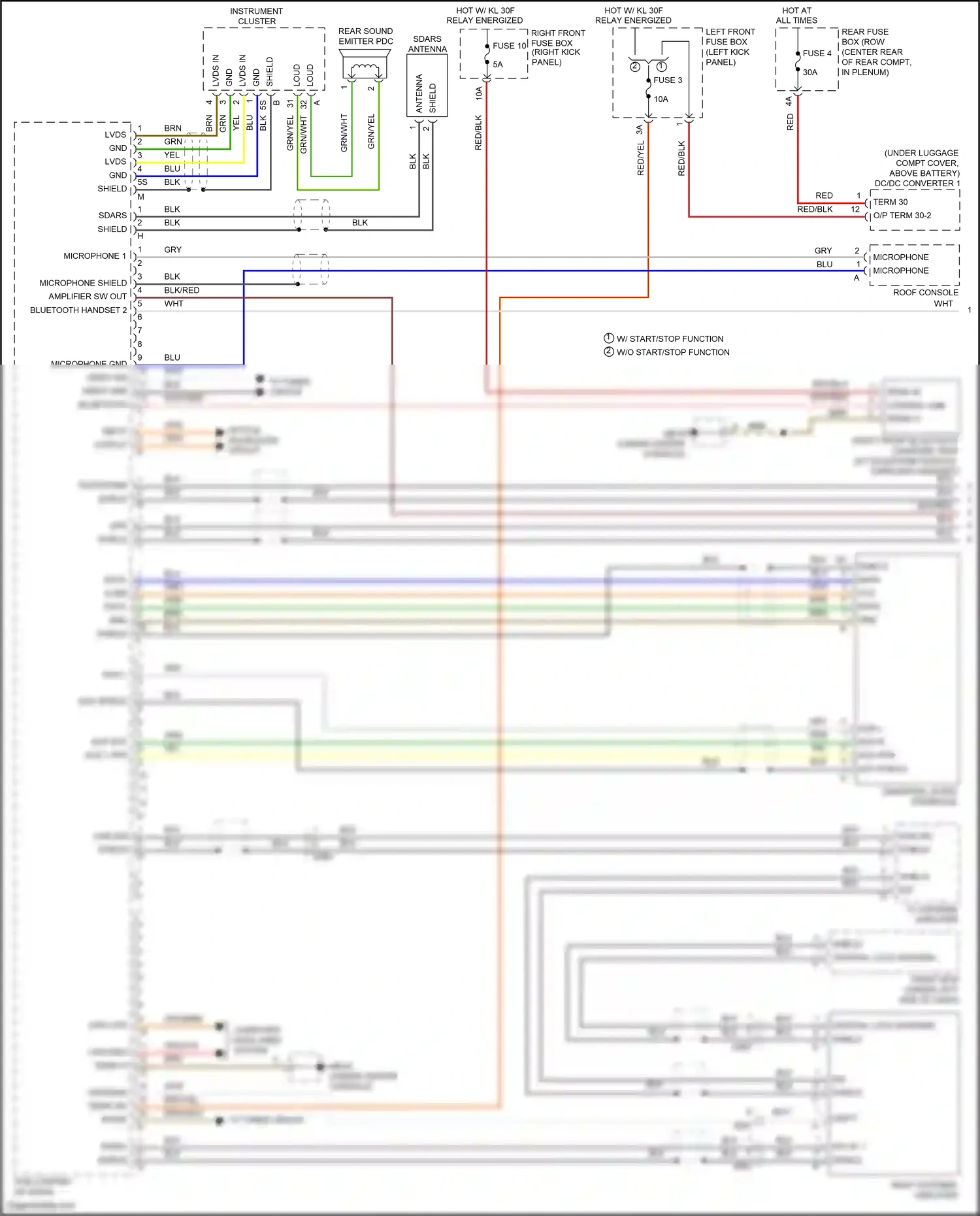 Wiring diagram microphone shield for Porsche Panamera 4 970 facelift (2013-2016) (3 of 11)