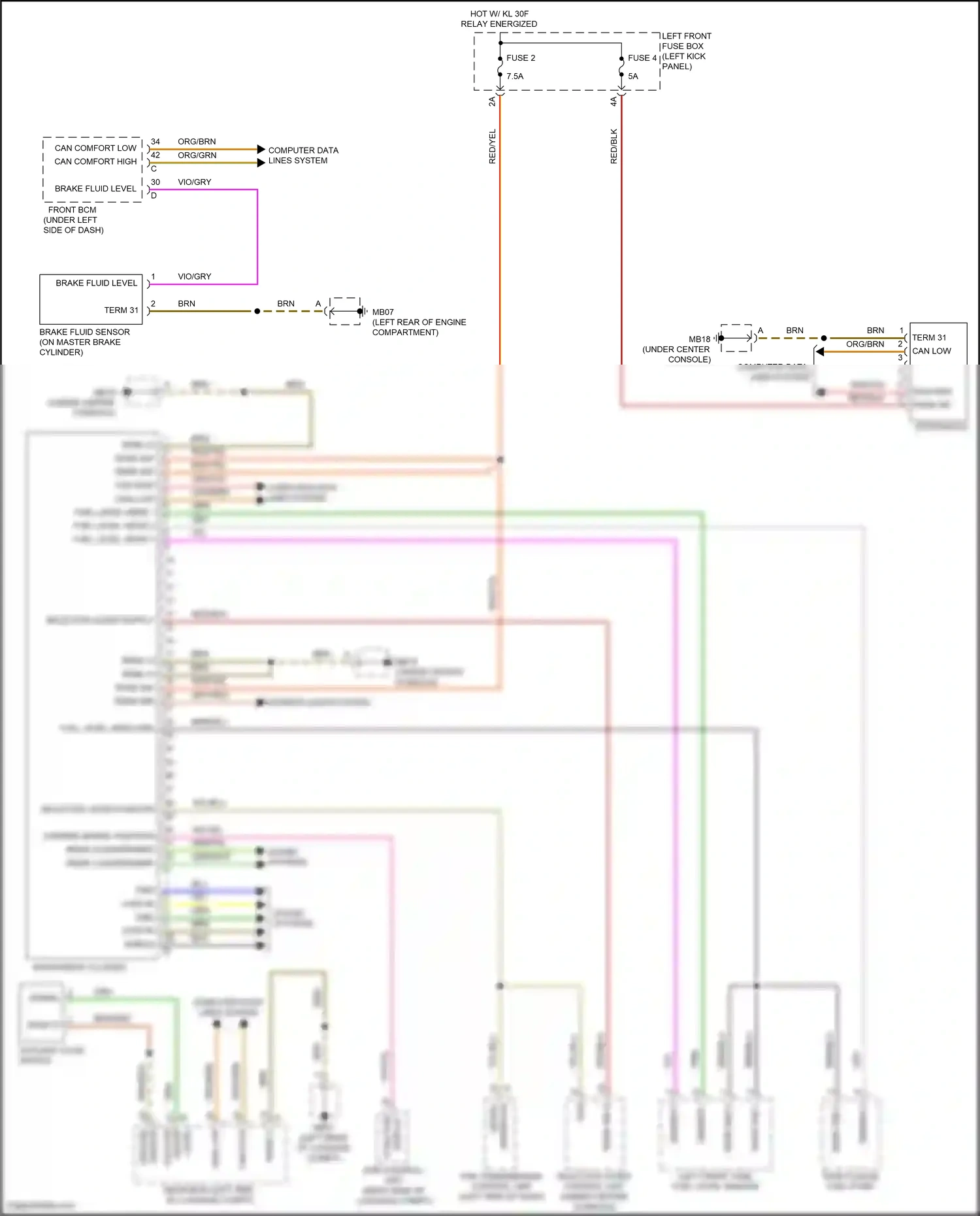 Wiring diagram parking brake function for Porsche Panamera 4 970 facelift (2013-2016) (1 of 1)