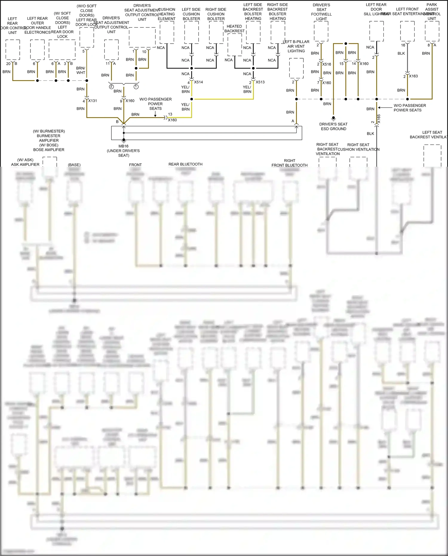 Wiring diagram right rear lumbar support compressor for Porsche Panamera 4 970 facelift (2013-2016) (1 of 1)