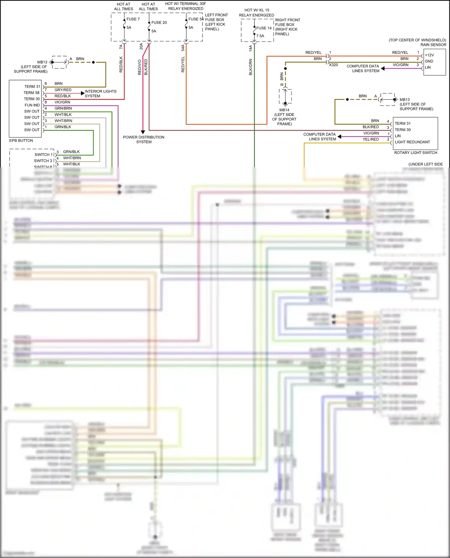 Wiring diagram term 30 for Porsche Panamera 4 970 facelift (2013-2016) (42 of 96)