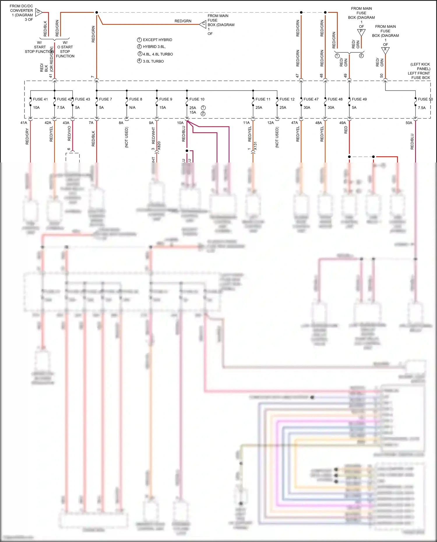 Porsche Panamera 4 970 facelift (2013-2016) (w/ start/ stop function) wiring diagram  (1 of 2)