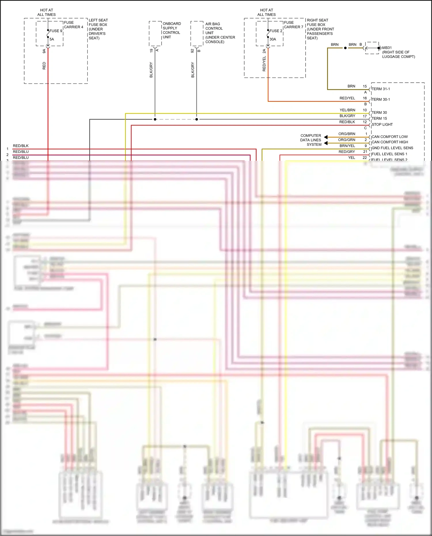 Wiring diagram accelerator pedal module for Porsche Panamera 4 971 facelift (2020-2023) (8 of 9)