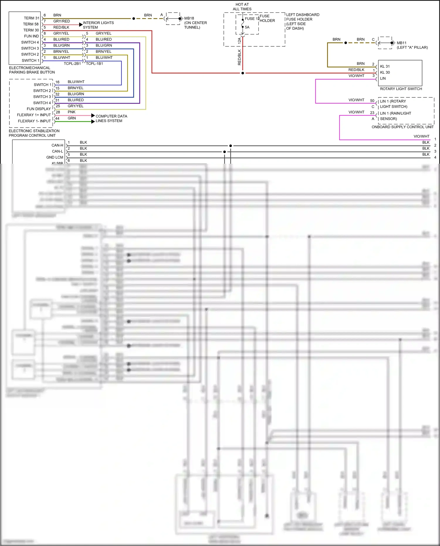 Wiring diagram computer data lines system for Porsche Panamera 4 971 facelift (2020-2023) (13 of 138)
