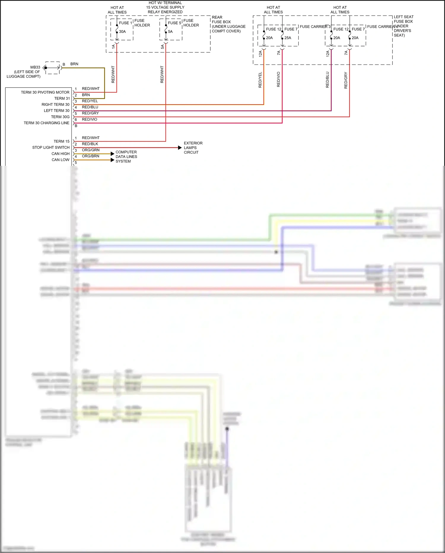 Wiring diagram computer data lines system for Porsche Panamera 4 971 facelift (2020-2023) (10 of 138)
