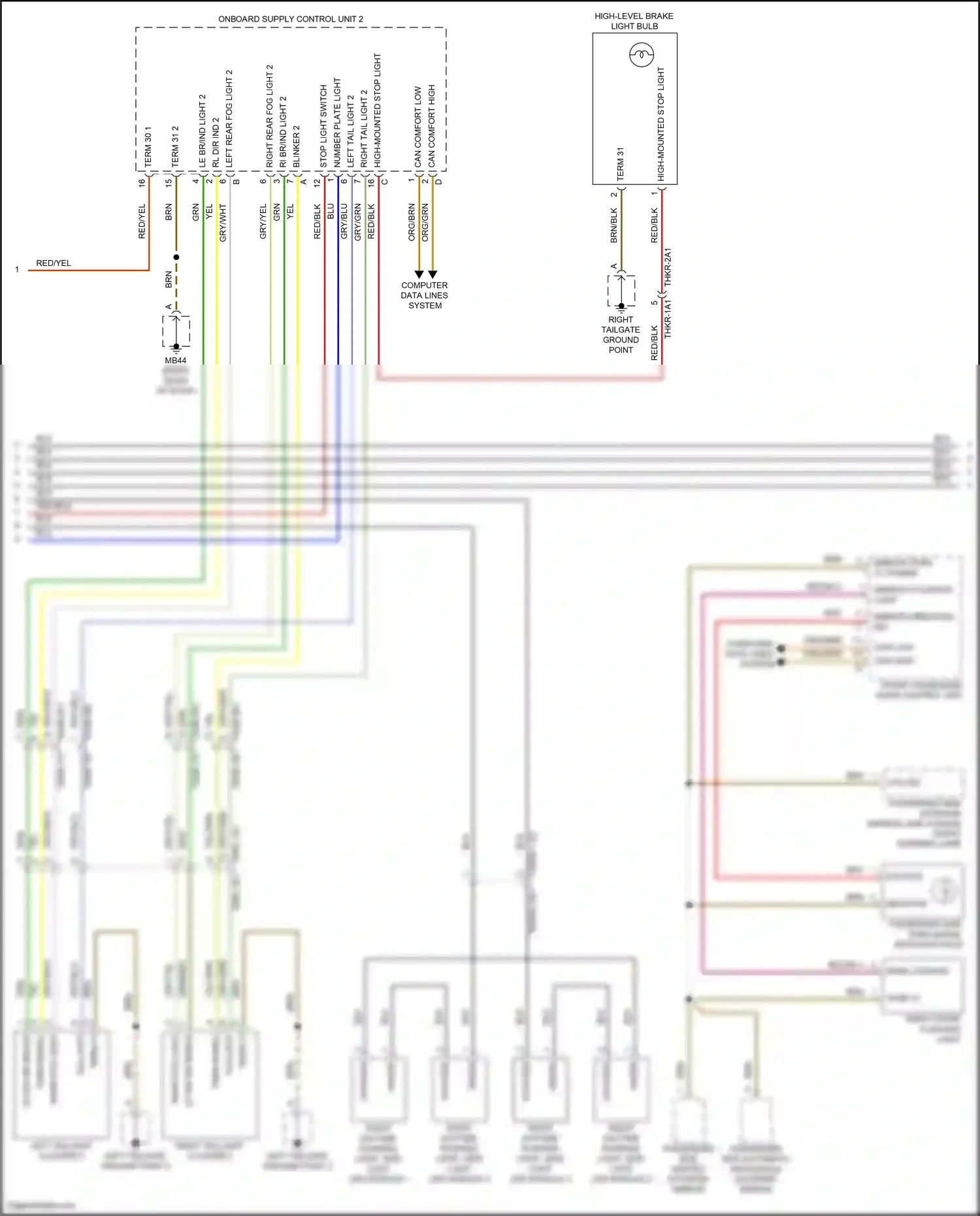 Wiring diagram computer data lines system for Porsche Panamera 4 971 facelift (2020-2023) (2 of 138)