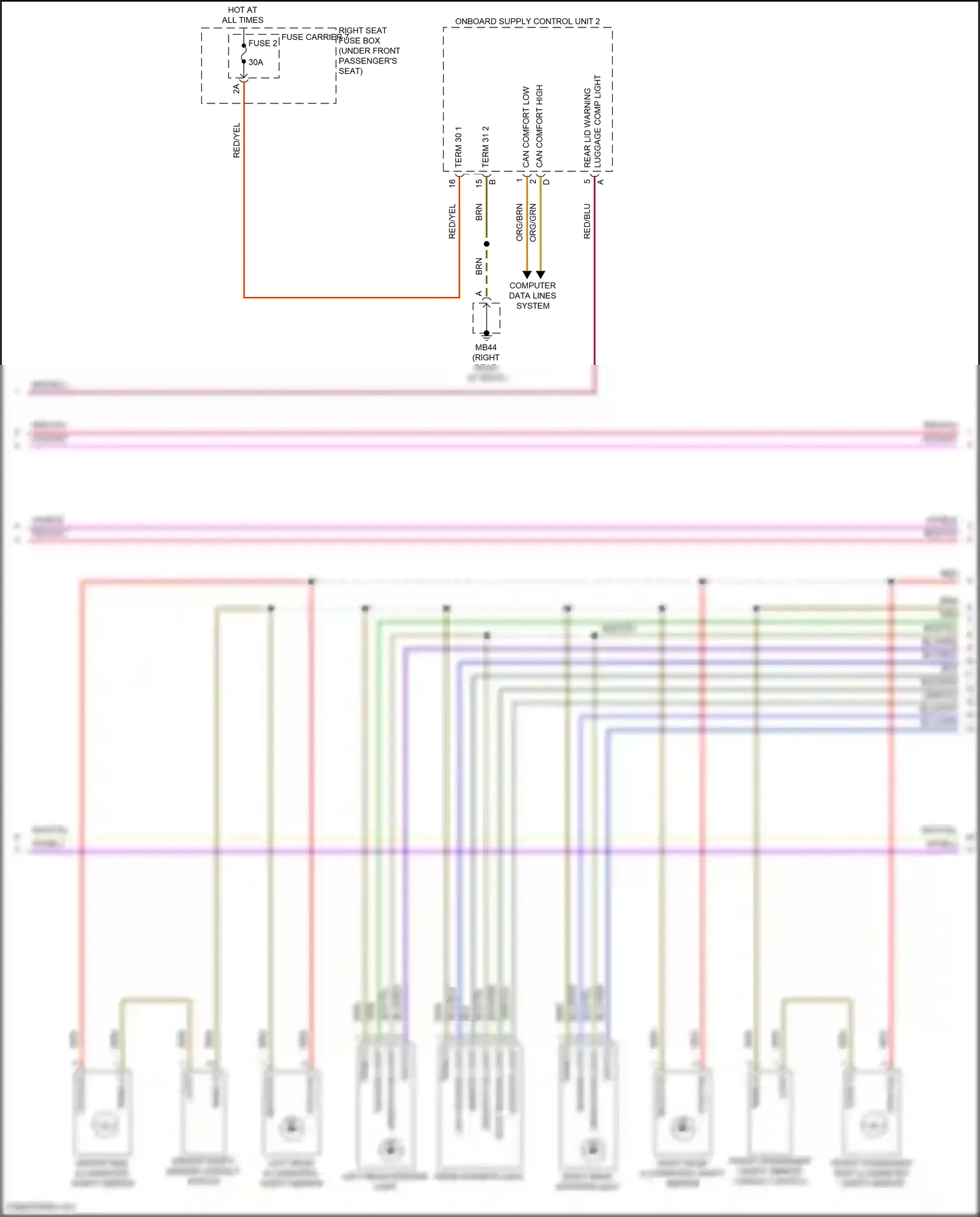 Wiring diagram computer data lines system for Porsche Panamera 4 971 facelift (2020-2023) (16 of 138)