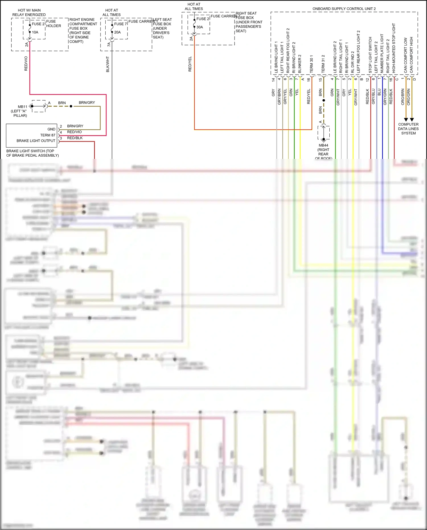 Wiring diagram computer data lines system for Porsche Panamera 4 971 facelift (2020-2023) (4 of 138)