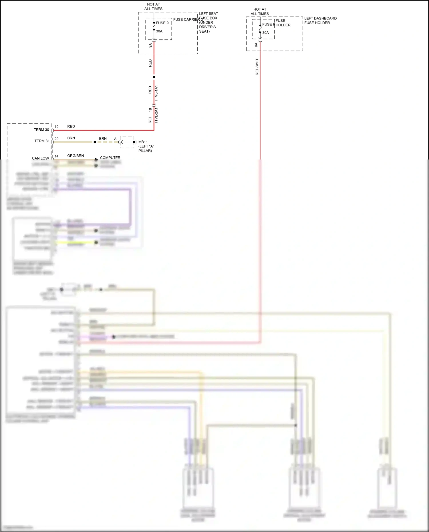 Wiring diagram electrically adjustable steering column control unit for Porsche Panamera 4 971 facelift (2020-2023) (5 of 5)