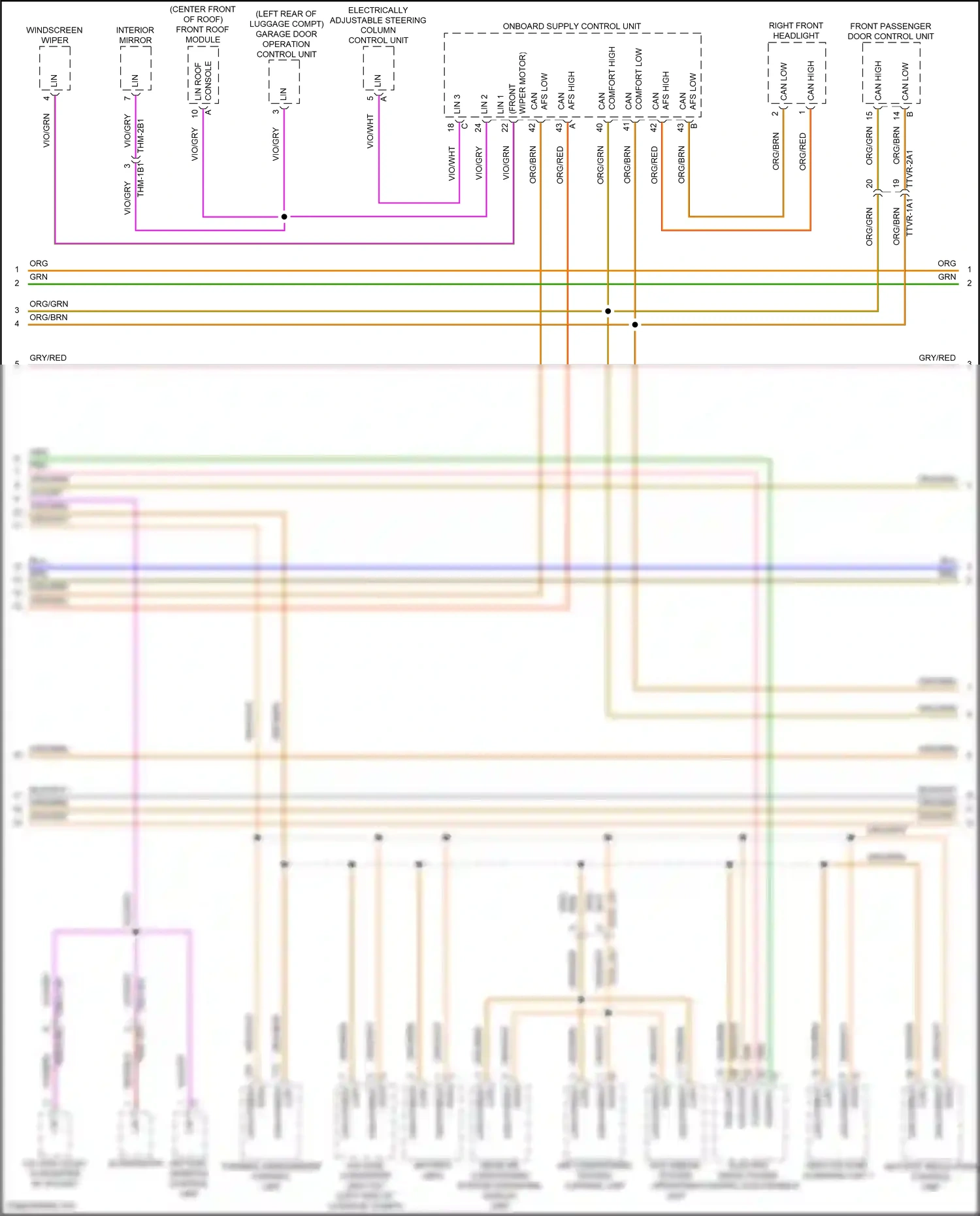 Wiring diagram electrically adjustable steering column control unit for Porsche Panamera 4 971 facelift (2020-2023) (1 of 5)