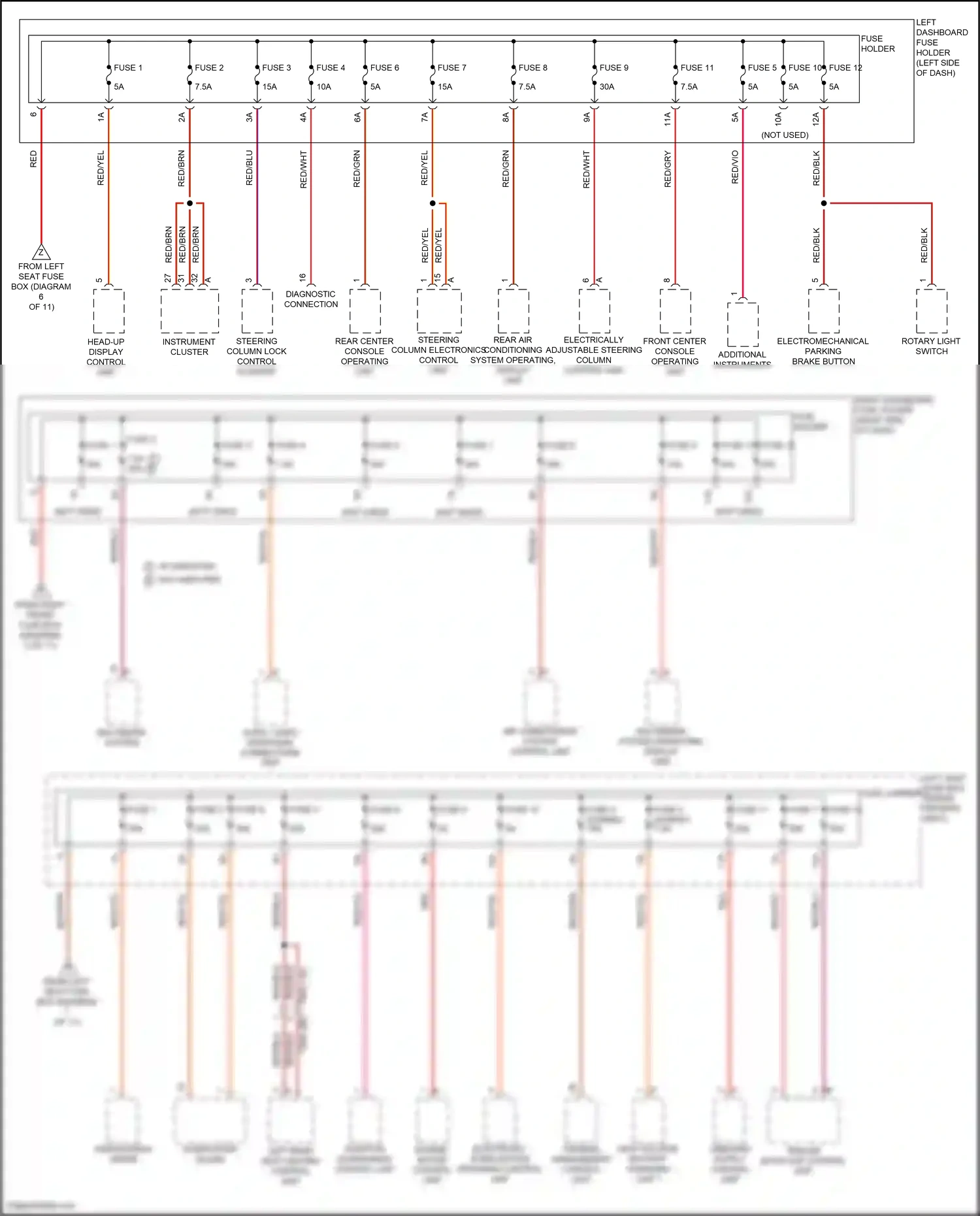 Wiring diagram electrically adjustable steering column control unit for Porsche Panamera 4 971 facelift (2020-2023) (3 of 5)
