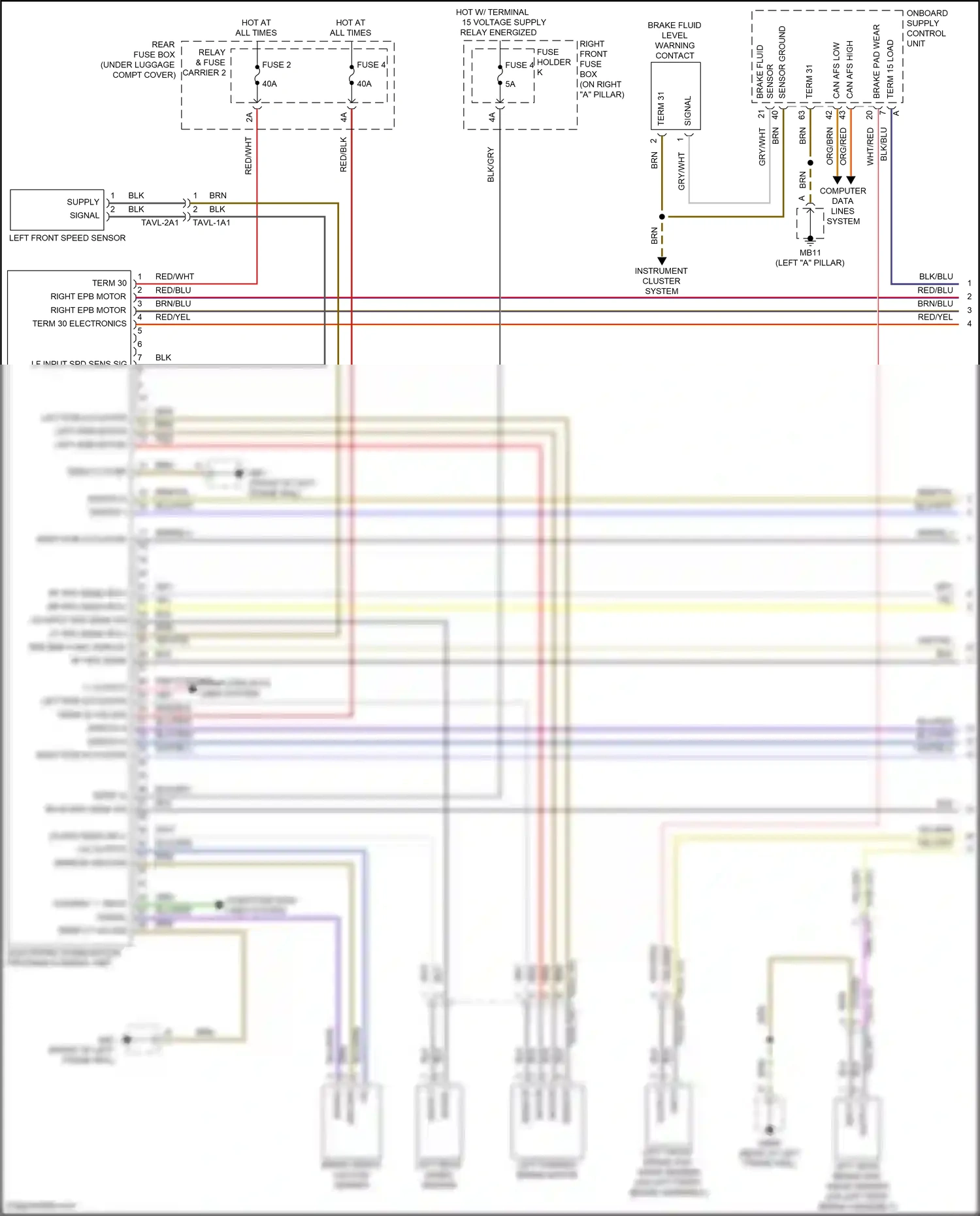 Wiring diagram flexray 1- input for Porsche Panamera 4 971 facelift (2020-2023) (1 of 10)
