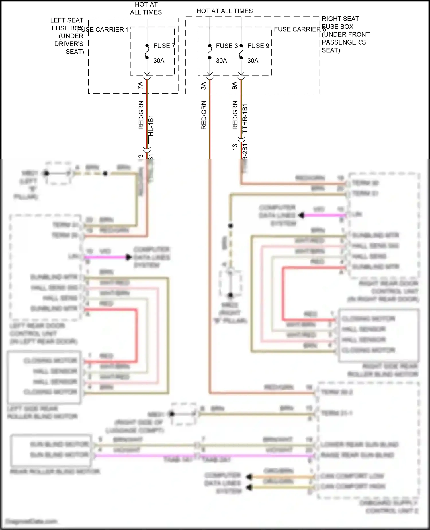 Wiring diagram hall sensor for Porsche Panamera 4 971 facelift (2020-2023) (6 of 9)