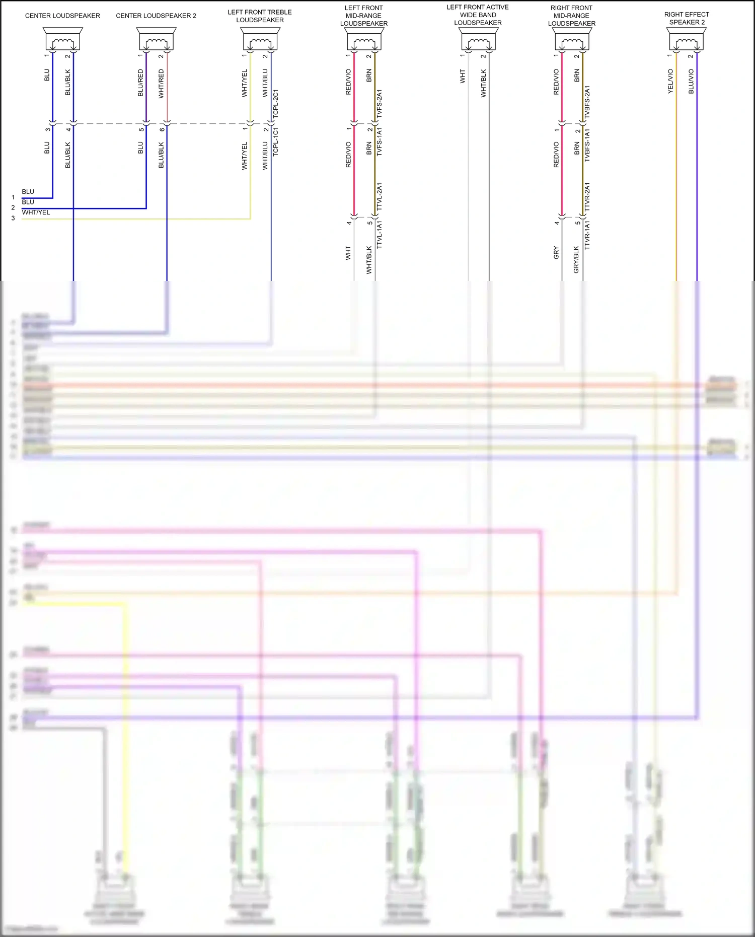 Wiring diagram left front mid-range loudspeaker for Porsche Panamera 4 971 facelift (2020-2023) (4 of 6)