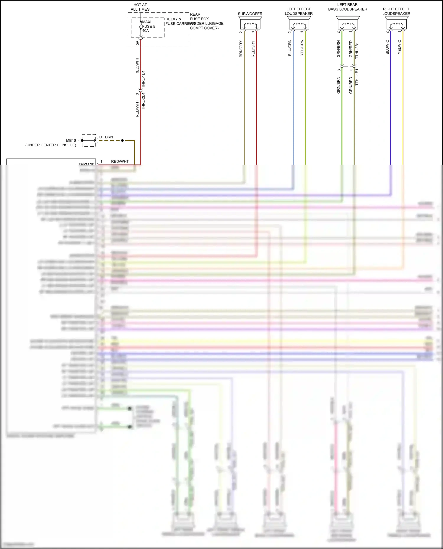 Wiring diagram left front mid-range loudspeaker for Porsche Panamera 4 971 facelift (2020-2023) (3 of 6)