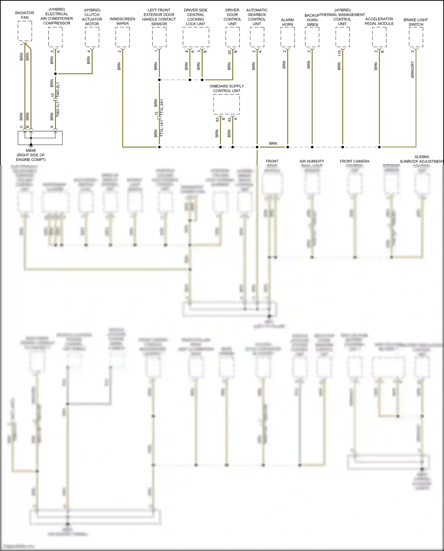 Wiring diagram steering column lock control element for Porsche Panamera 4 971 facelift (2020-2023) (2 of 3)