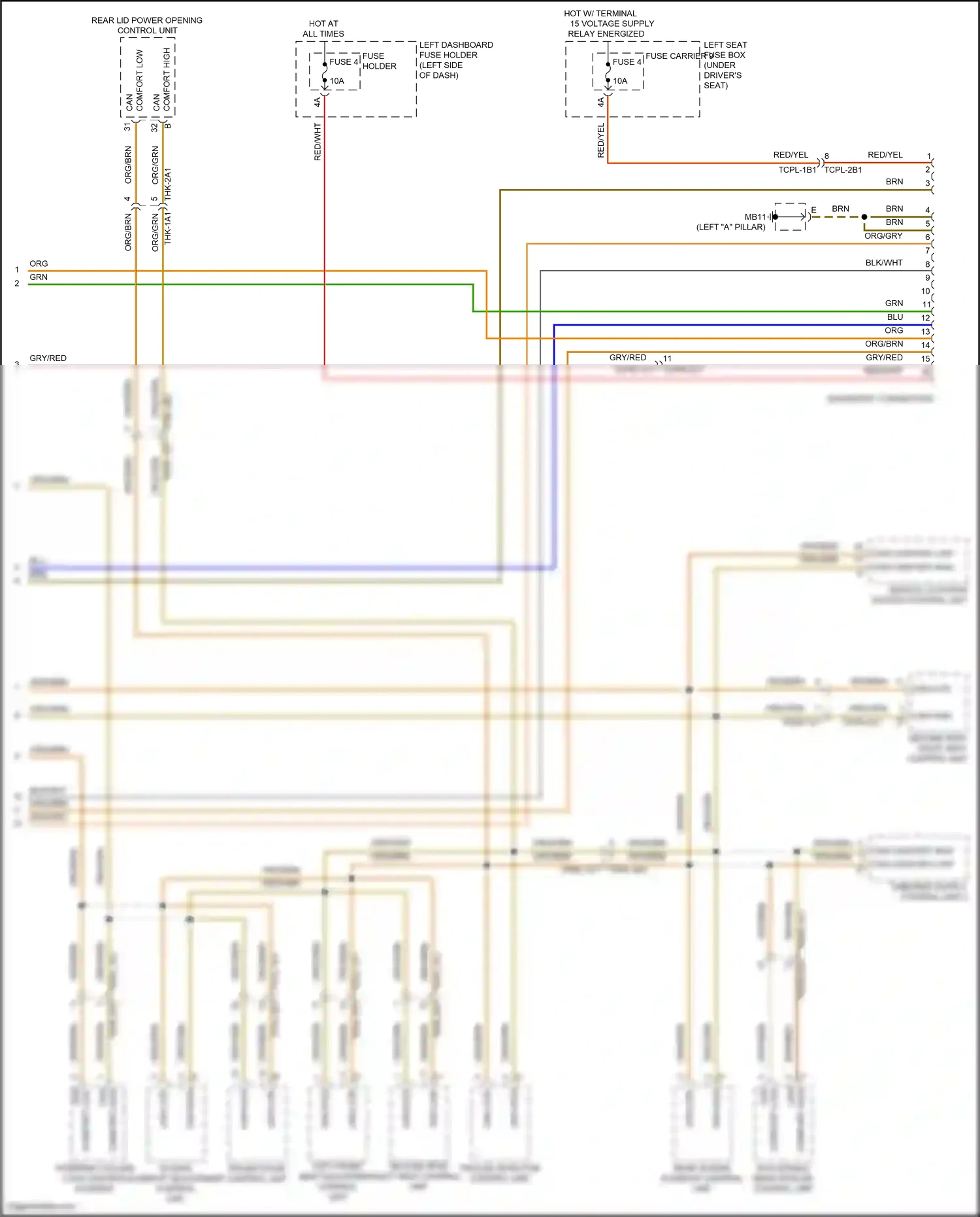 Wiring diagram steering column lock control element for Porsche Panamera 4 971 facelift (2020-2023) (1 of 3)