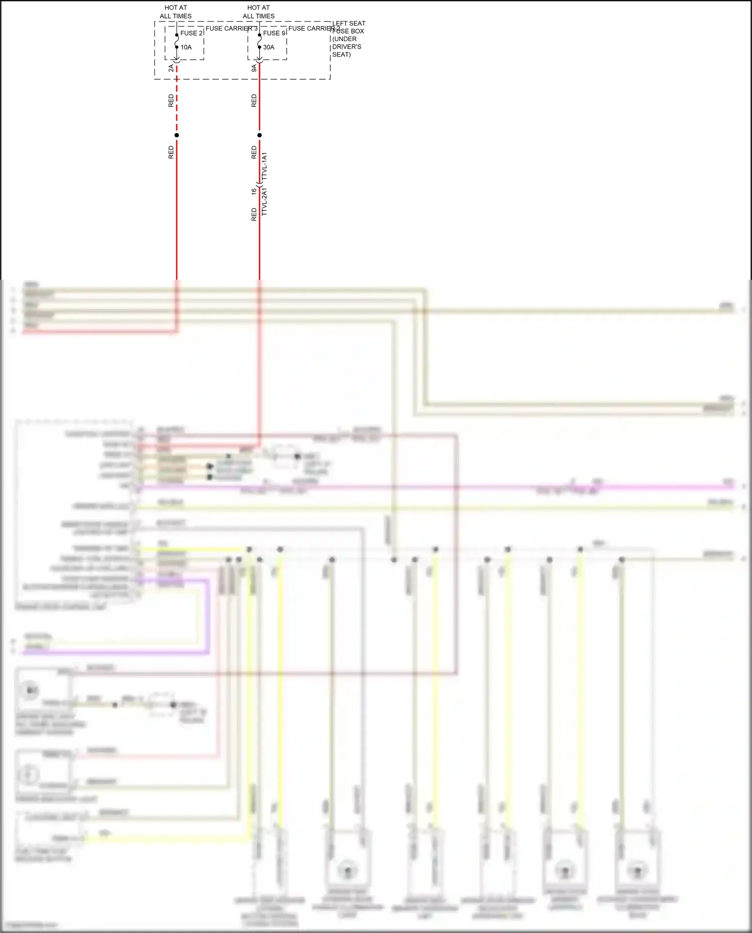 Wiring diagram driver side entry light for Porsche Panamera 4 971 (2016-2020) (1 of 1)