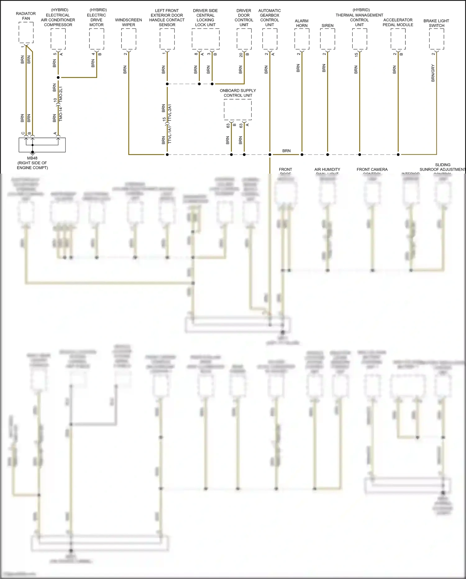 Wiring diagram electrically adjustable steering column control unit for Porsche Panamera 4 971 (2016-2020) (2 of 5)