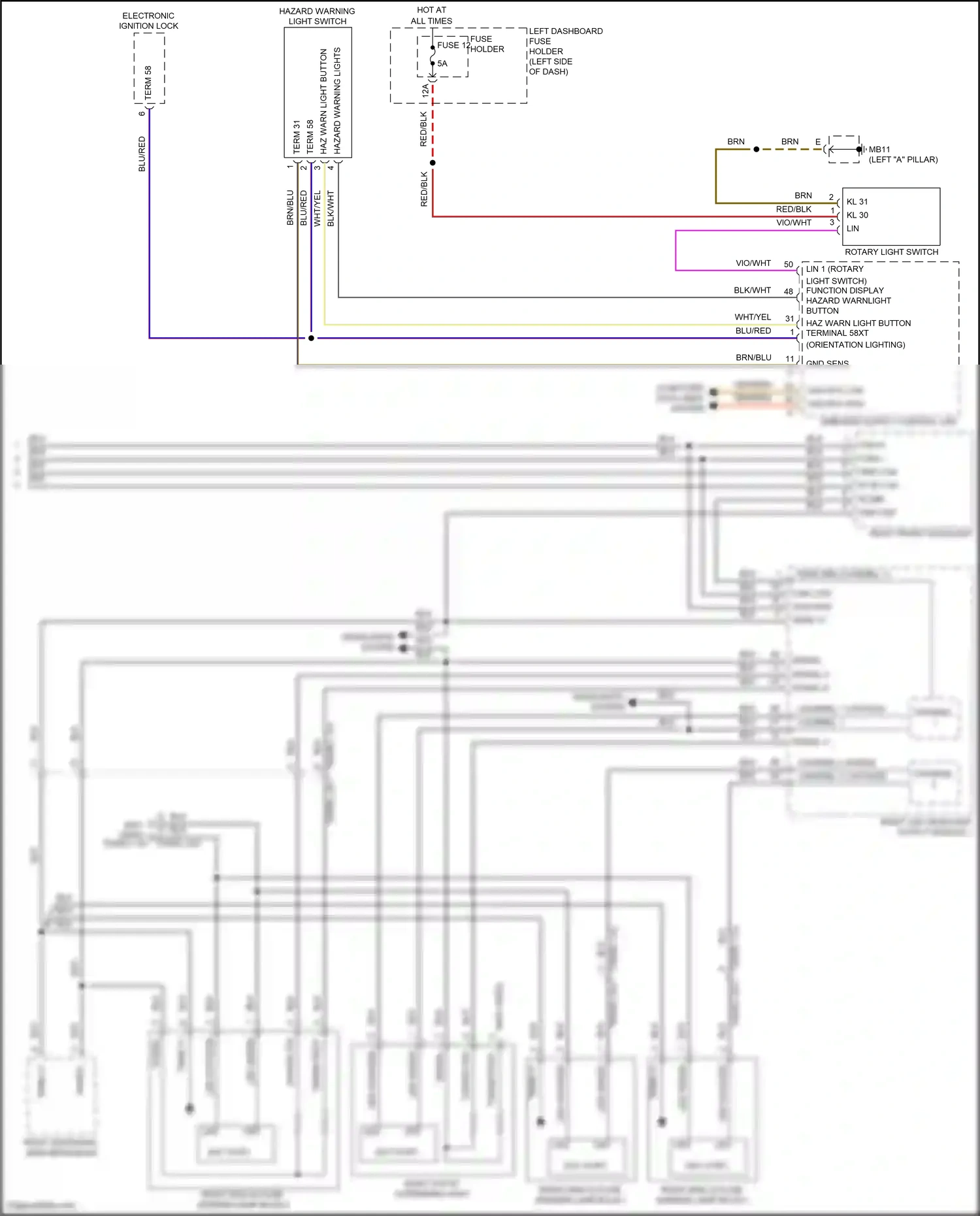 Wiring diagram electronic ignition lock for Porsche Panamera 4 971 (2016-2020) (1 of 5)