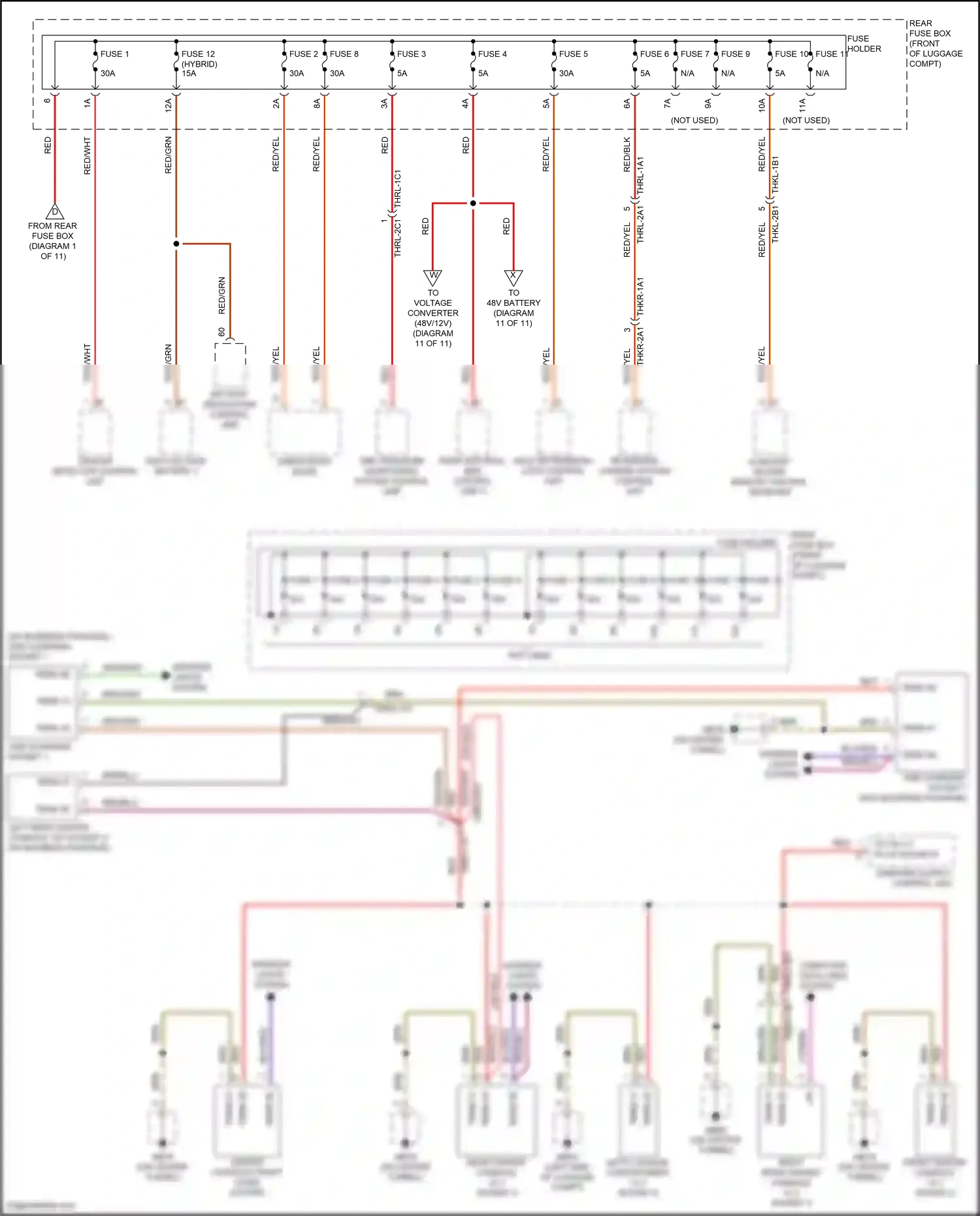 Wiring diagram front center console 12 v socket 2 for Porsche Panamera 4 971 (2016-2020) (2 of 2)
