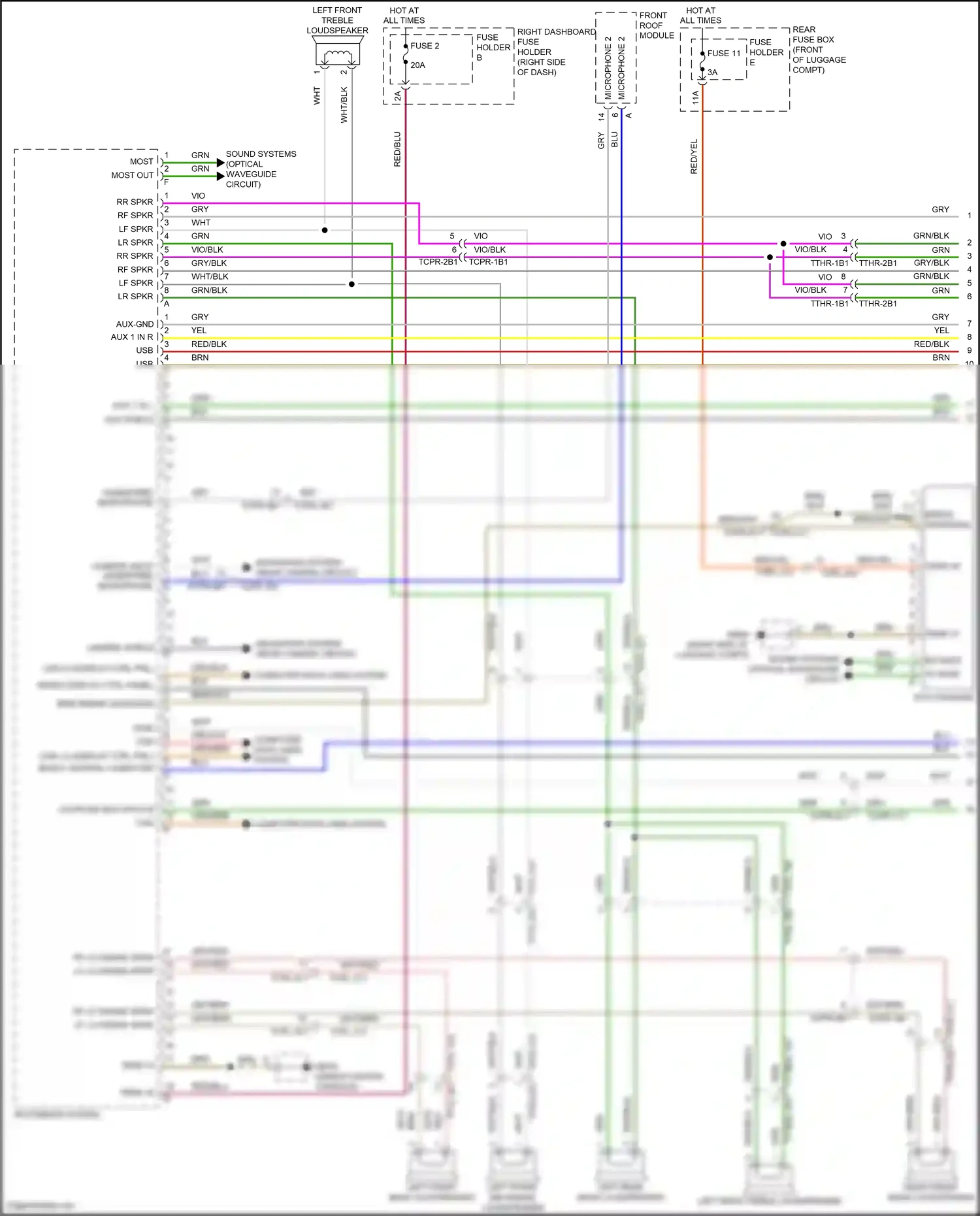 Wiring diagram front roof module for Porsche Panamera 4 971 (2016-2020) (1 of 15)