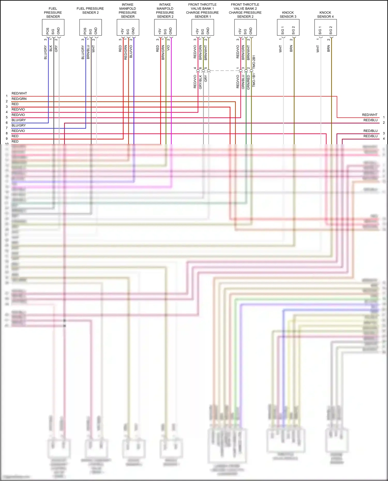 Wiring diagram knock sensor 1 for Porsche Panamera 4 971 (2016-2020) (4 of 5)